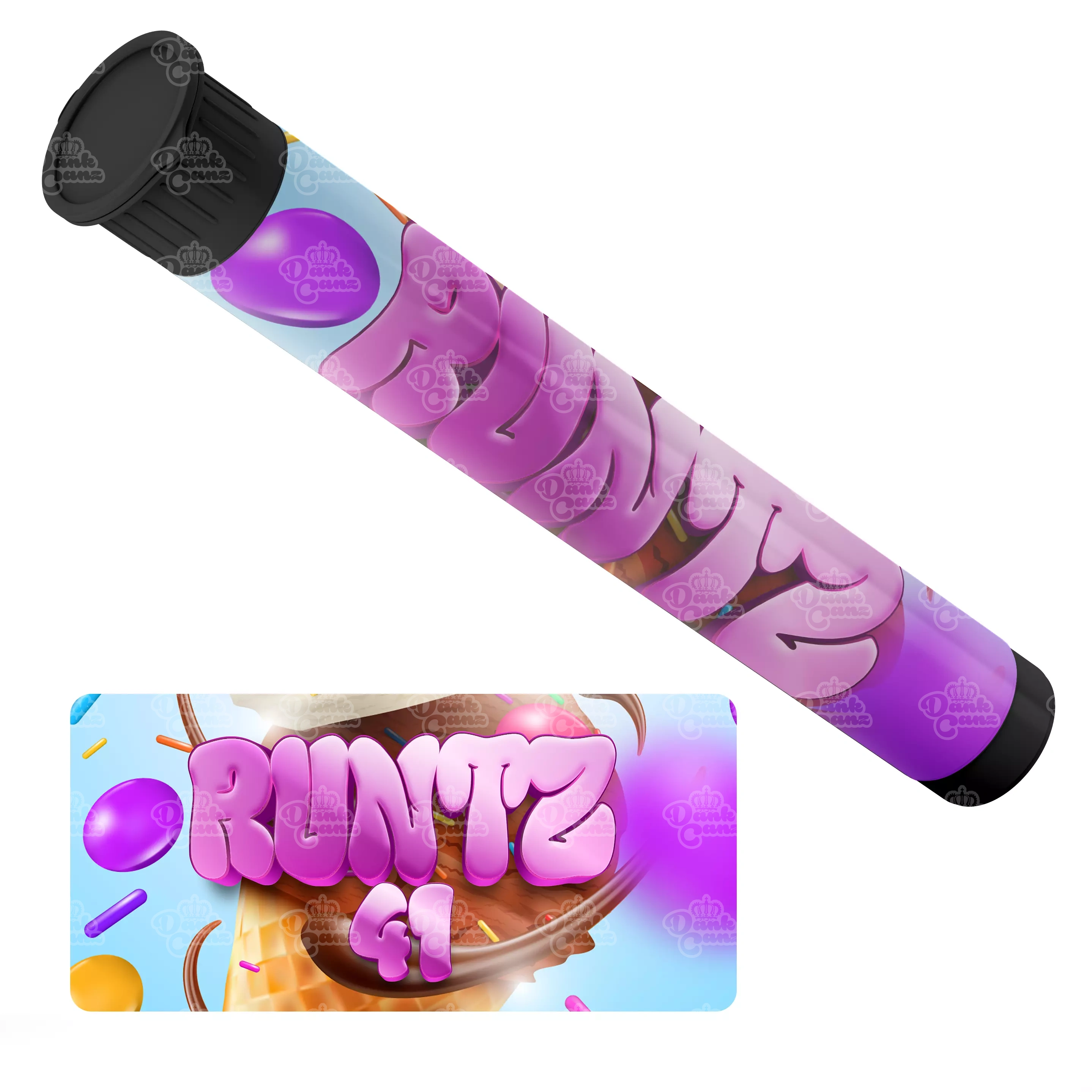 Runtz 41 Pre Roll Tubes - Labelled - DC Packaging Custom Cannabis Packaging