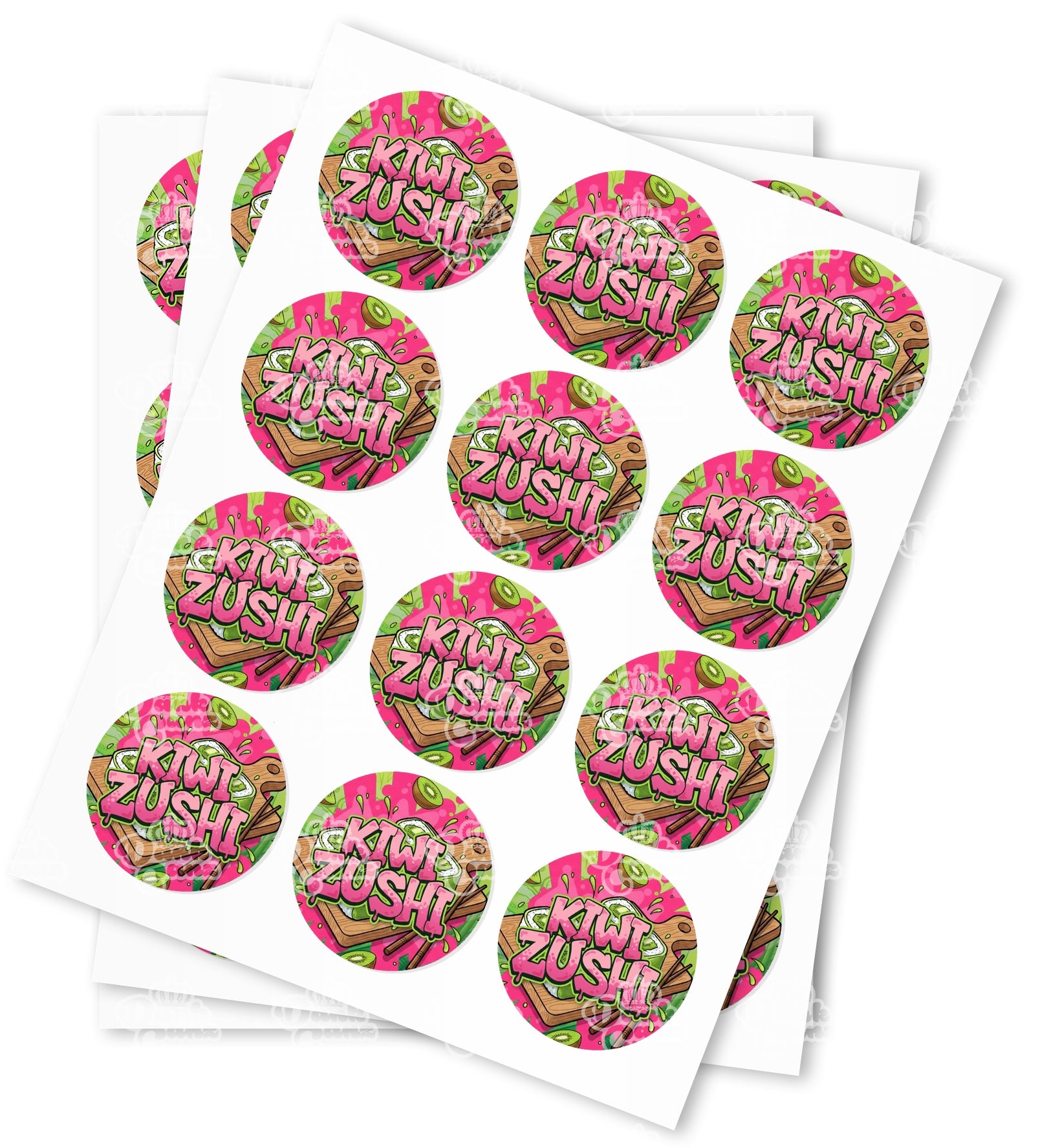 Kiwi Zushi Strain Stickers - DC Packaging Custom Cannabis Packaging