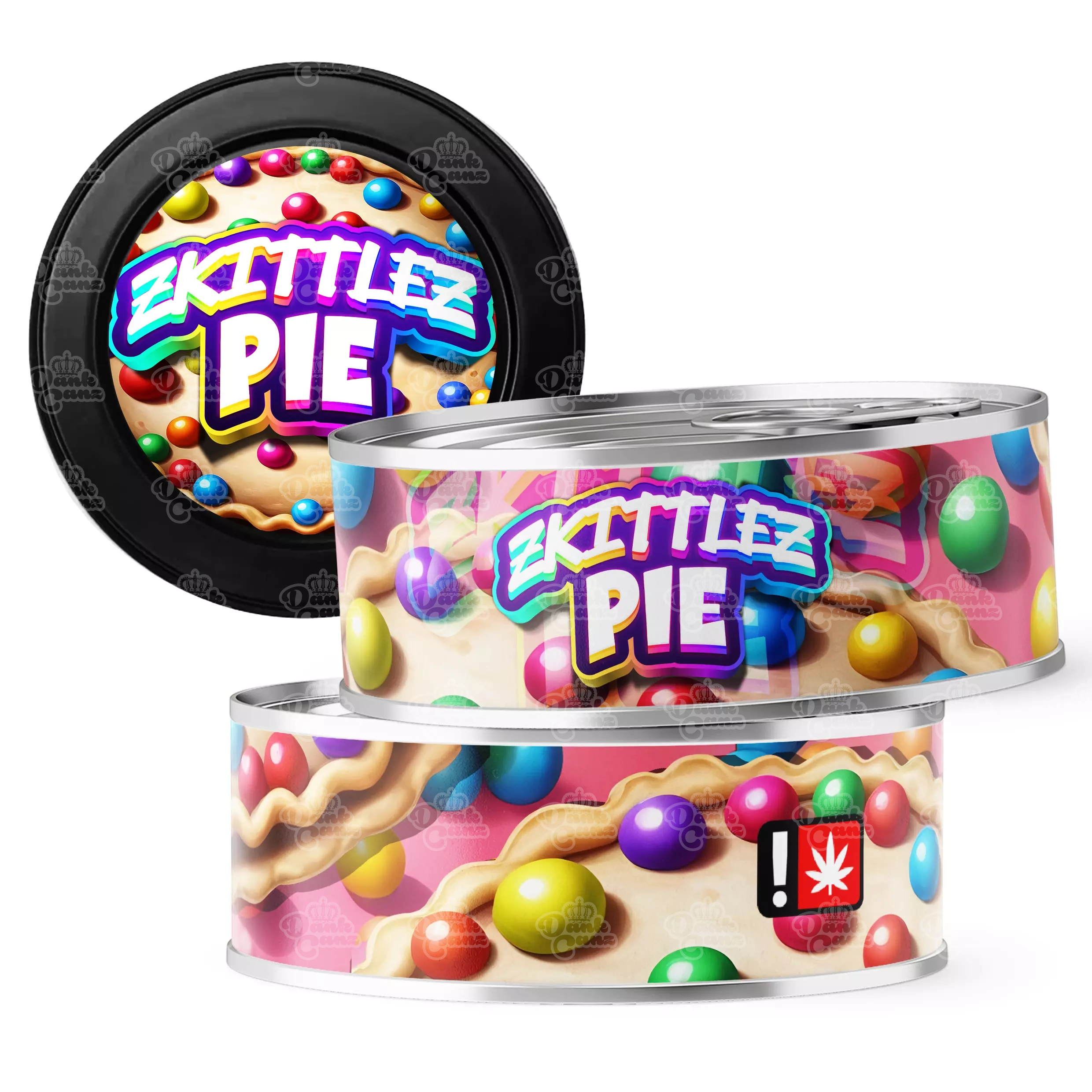 Zkittlez Pie 3.5g Self Seal Tins - DC Packaging Custom Cannabis Packaging