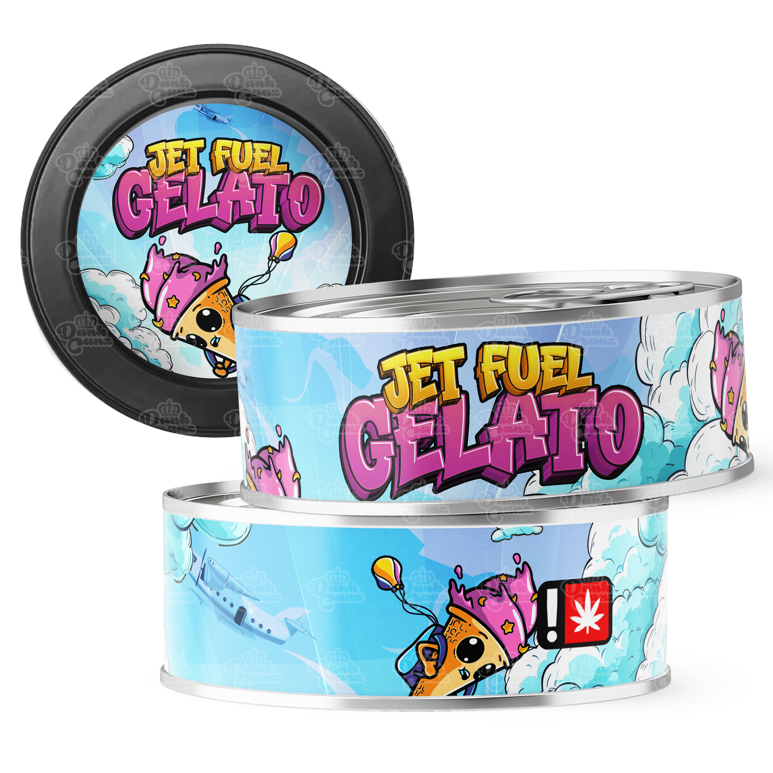 Jet Fuel Gelato 3.5g Self Seal Tins - DC Packaging Custom Cannabis Packaging