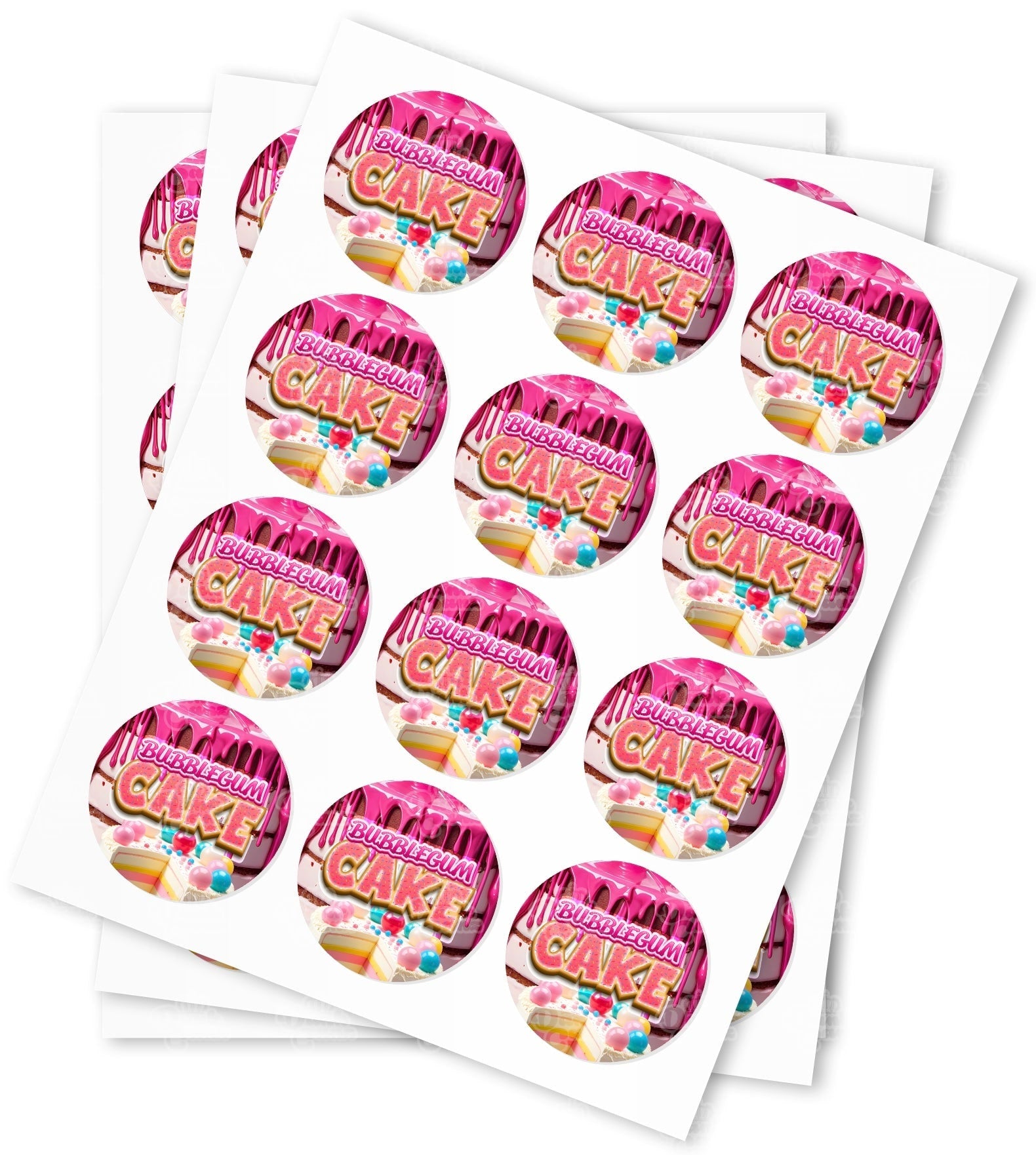 Bubblegum Cake Strain Stickers - DC Packaging Custom Cannabis Packaging