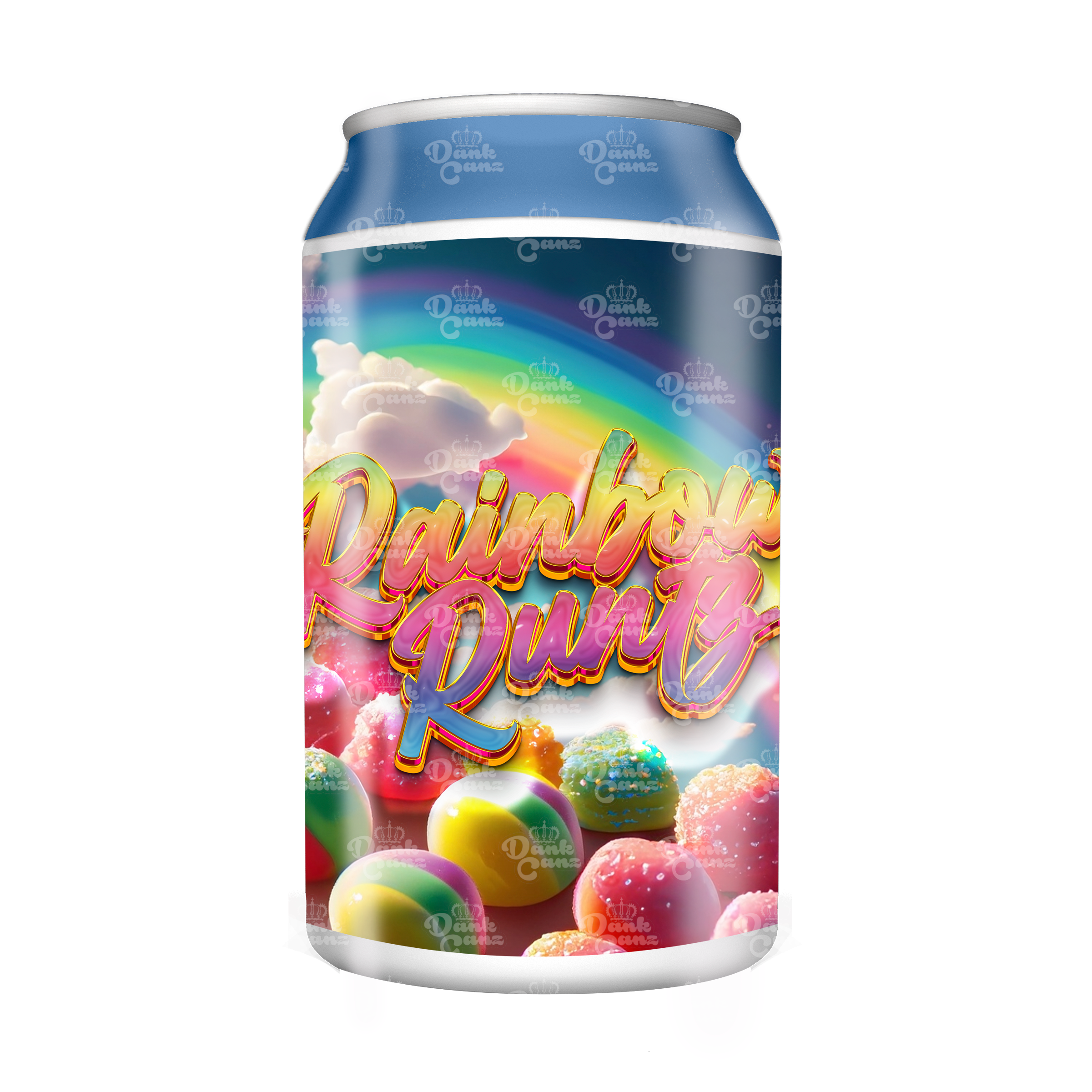 Rainbow Runtz 3.5g Plastic Soda Cans - DC Packaging Custom Cannabis Packaging