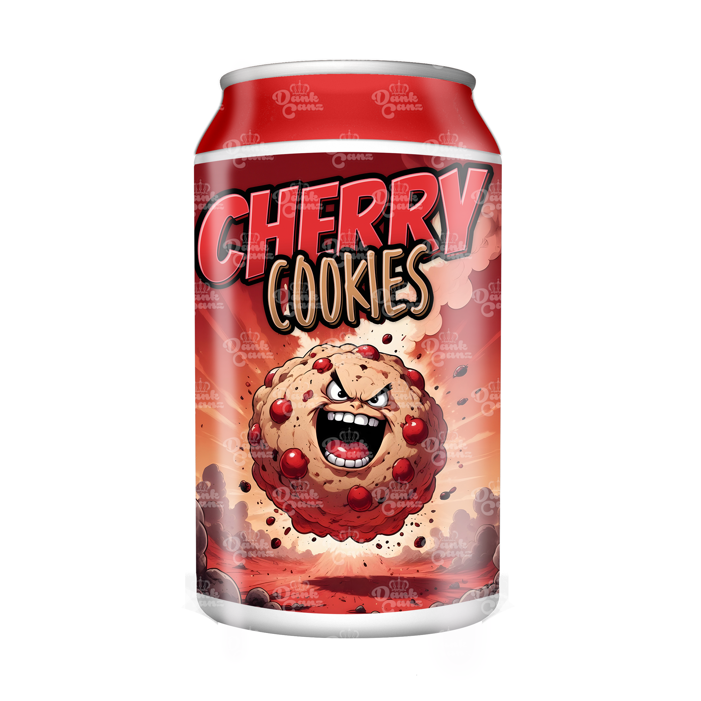 Cherry Cookies 3.5g Plastic Soda Cans - DC Packaging Custom Cannabis Packaging