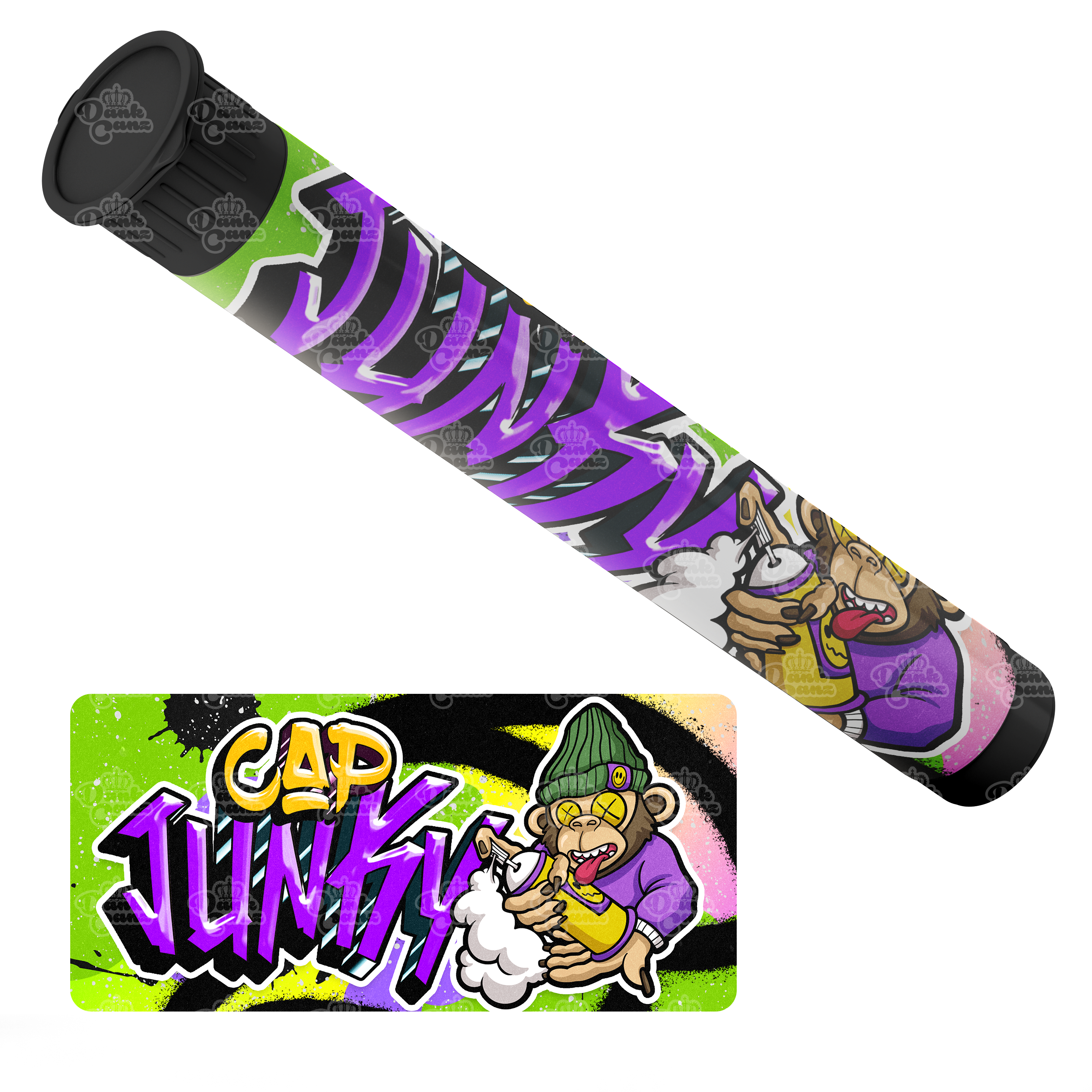 Cap Junky Pre Roll Tubes - Labelled - DC Packaging Custom Cannabis Packaging