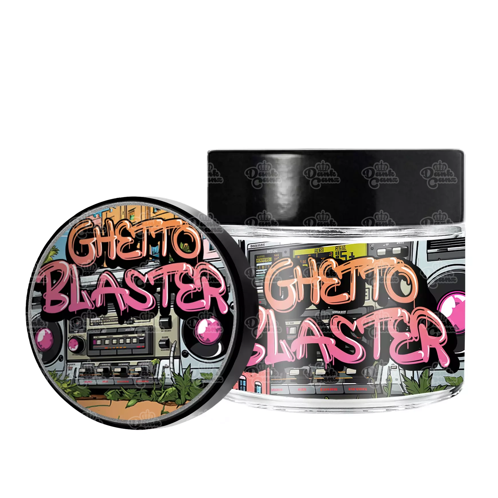 Ghetto Blaster 3.5g/60ml Glass Jars - Labelled - DC Packaging Custom Cannabis Packaging