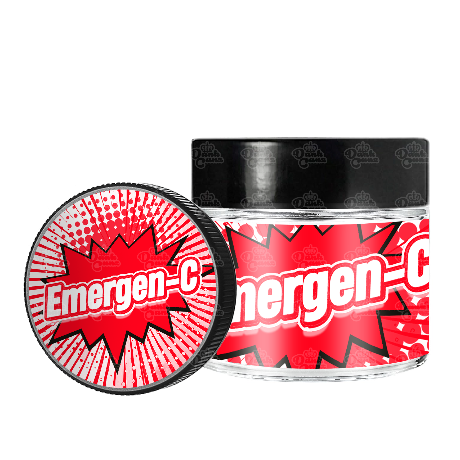 Emergen-C 3.5g/60ml Glass Jars - Labelled - DC Packaging Custom Cannabis Packaging