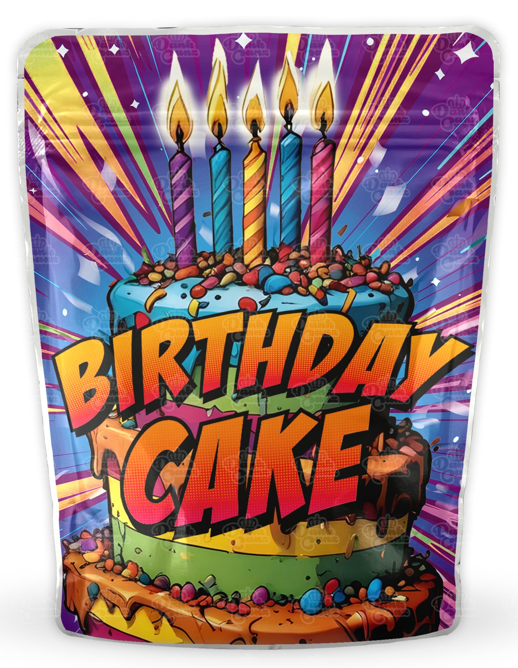 Birthday Cake Mylar Bags - DC Packaging Custom Cannabis Packaging