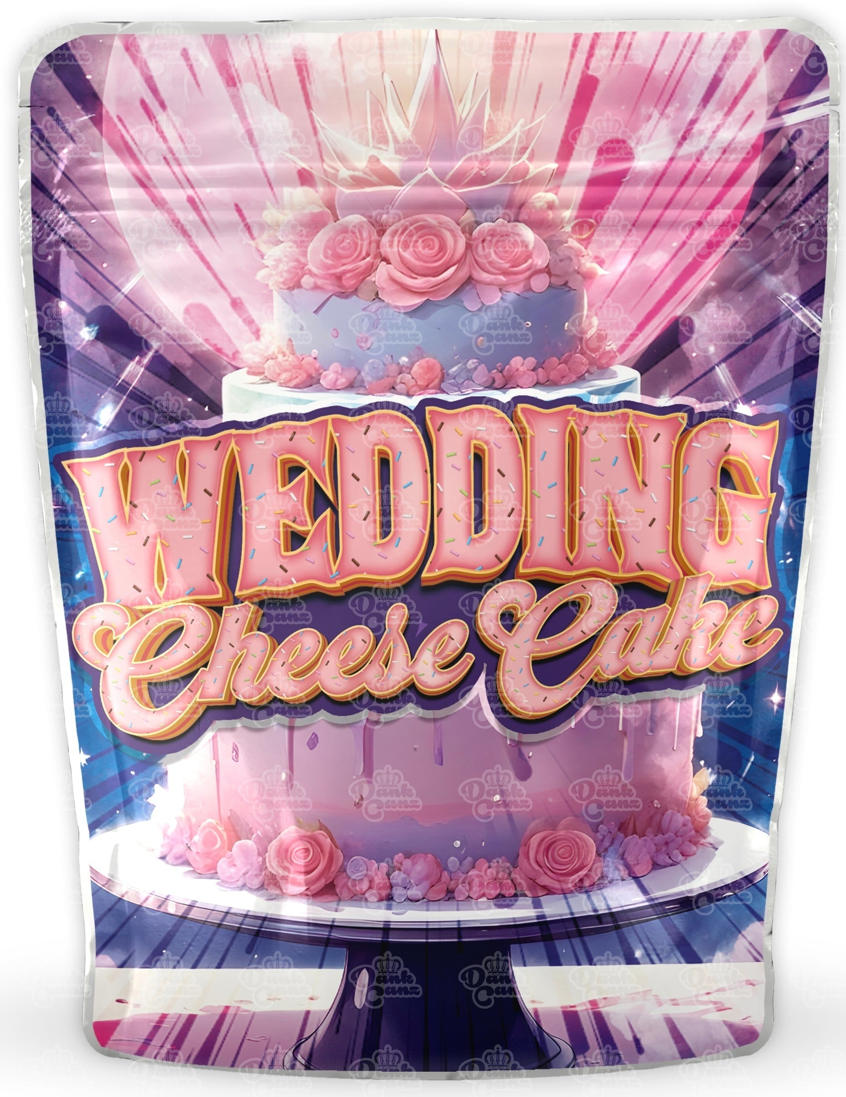 Wedding Cheese Cake Mylar Bags - DC Packaging Custom Cannabis Packaging