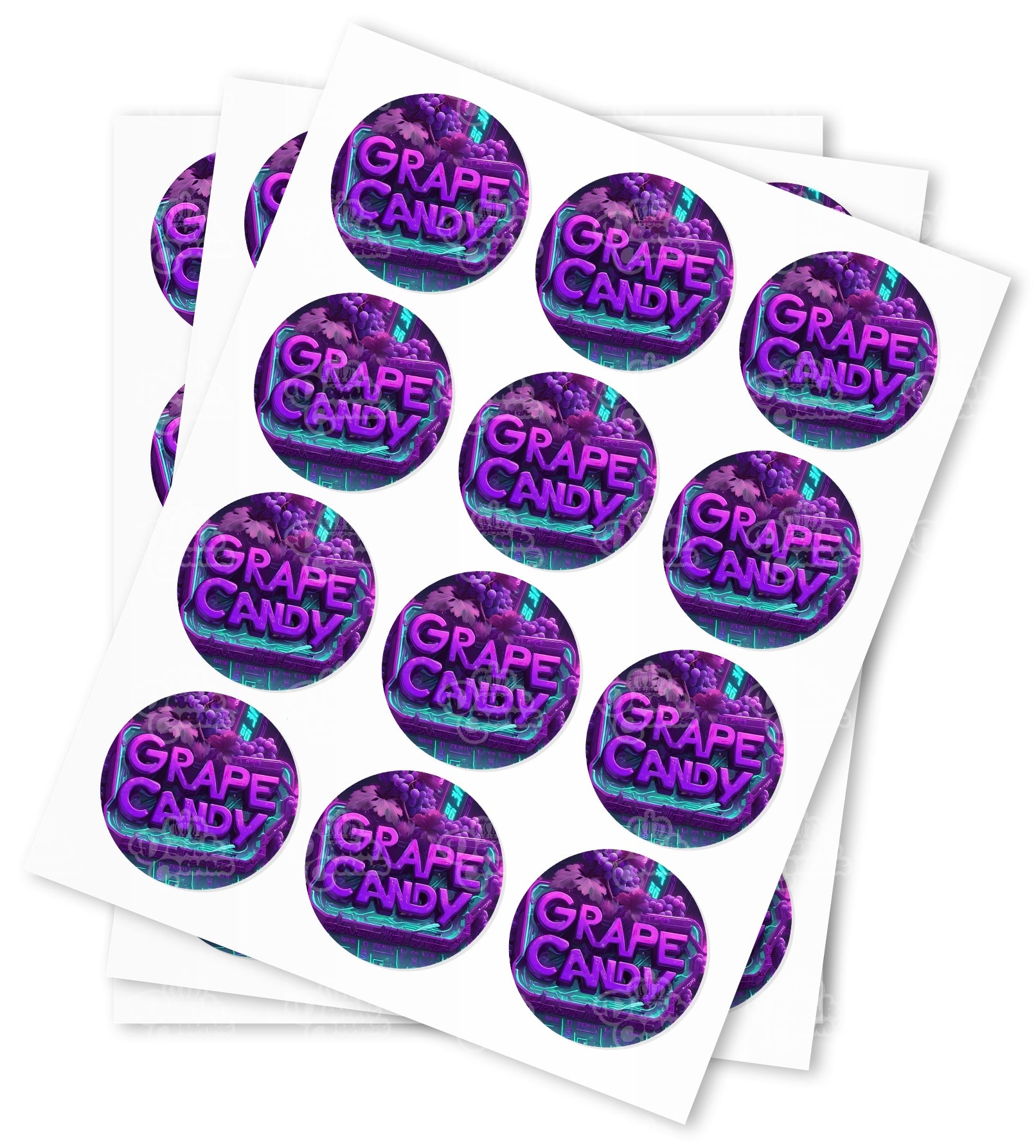 Grape Candy Stickers - DC Packaging Custom Cannabis Packaging