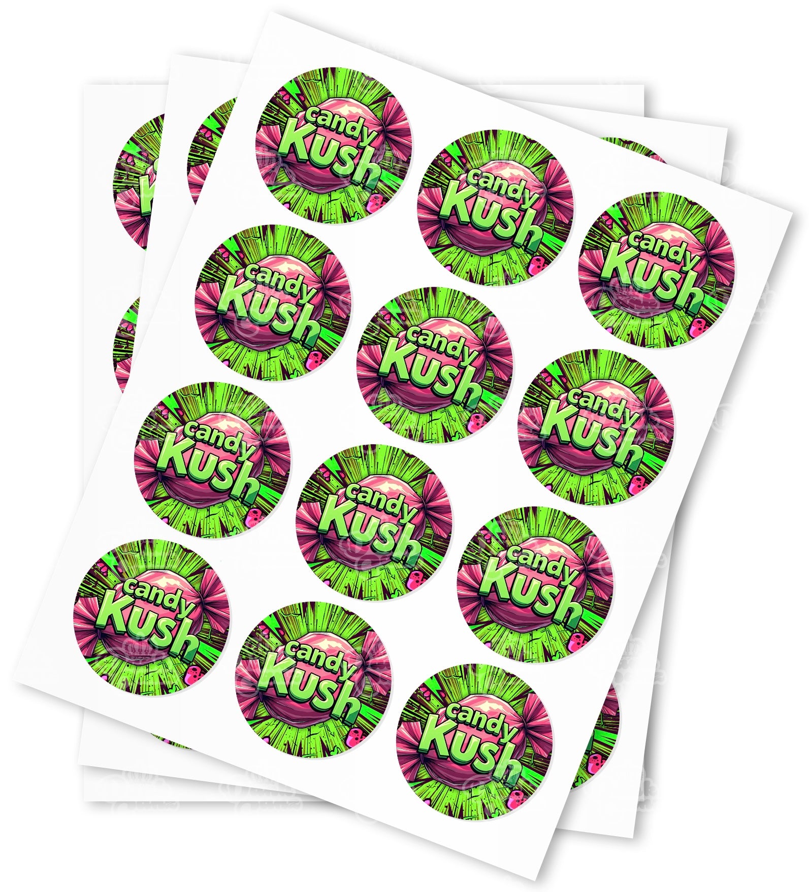 Candy Kush Stickers - DC Packaging Custom Cannabis Packaging