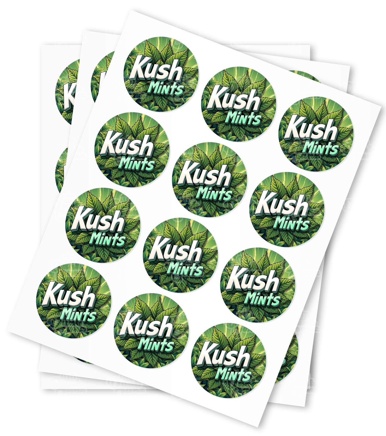 Kush Mints Stickers - DC Packaging Custom Cannabis Packaging