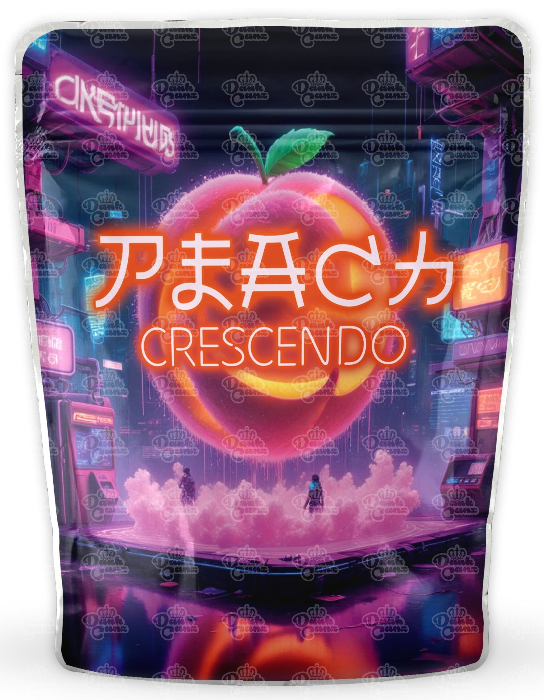 Peach Crescendo Mylar Bags - DC Packaging Custom Cannabis Packaging