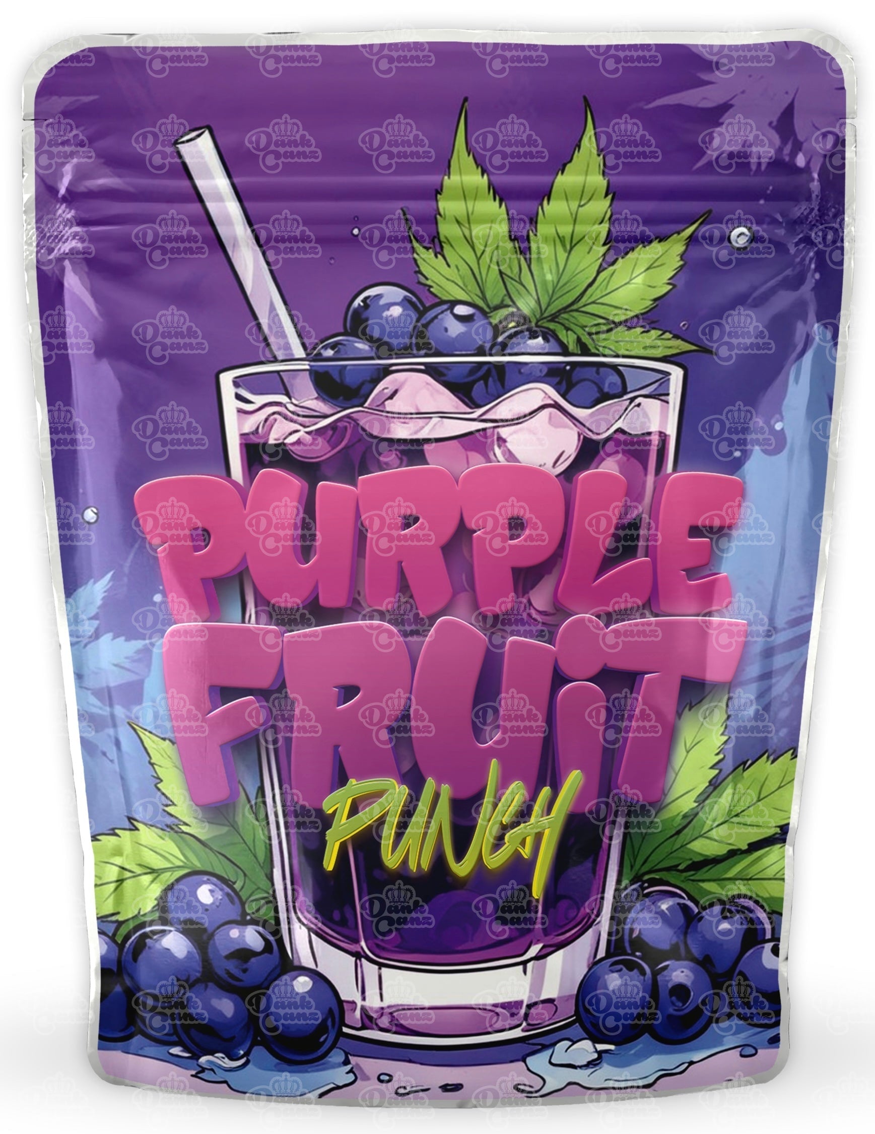 Purple Fruit Punch Mylar Bags - DC Packaging Custom Cannabis Packaging
