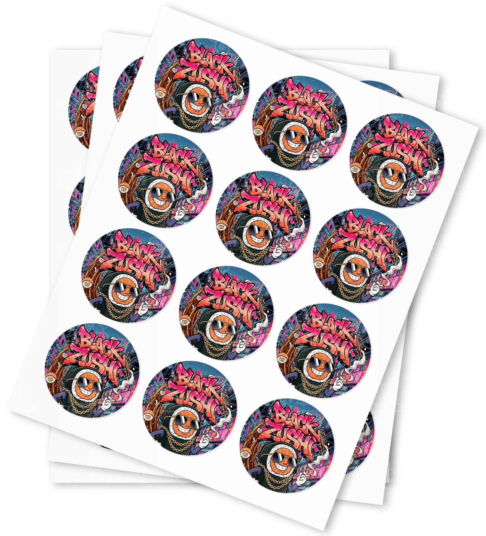 Black Zushi Strain Stickers - DC Packaging Custom Cannabis Packaging