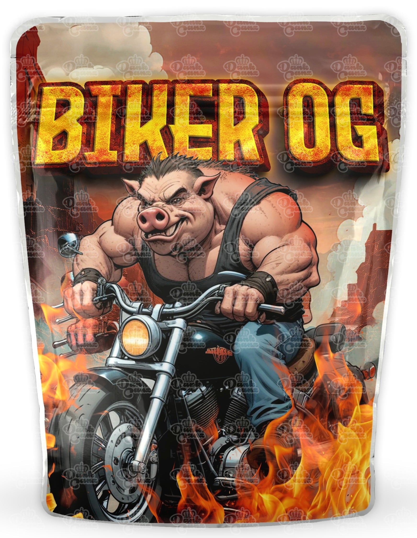 Biker OG Mylar Bags - DC Packaging Custom Cannabis Packaging