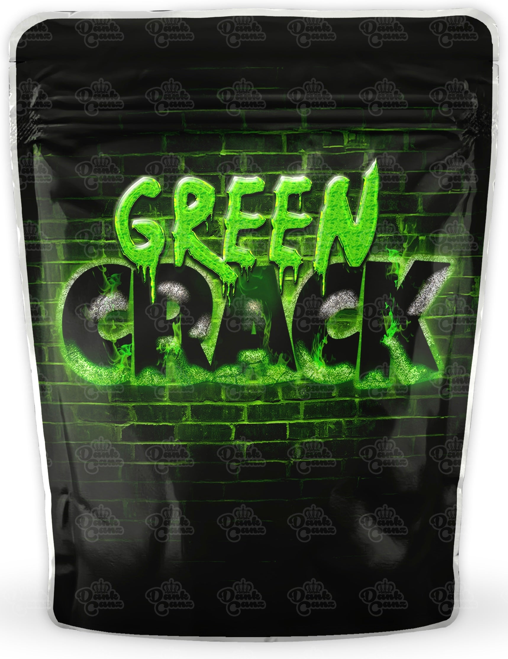 Green Crack Mylar Bags - DC Packaging Custom Cannabis Packaging