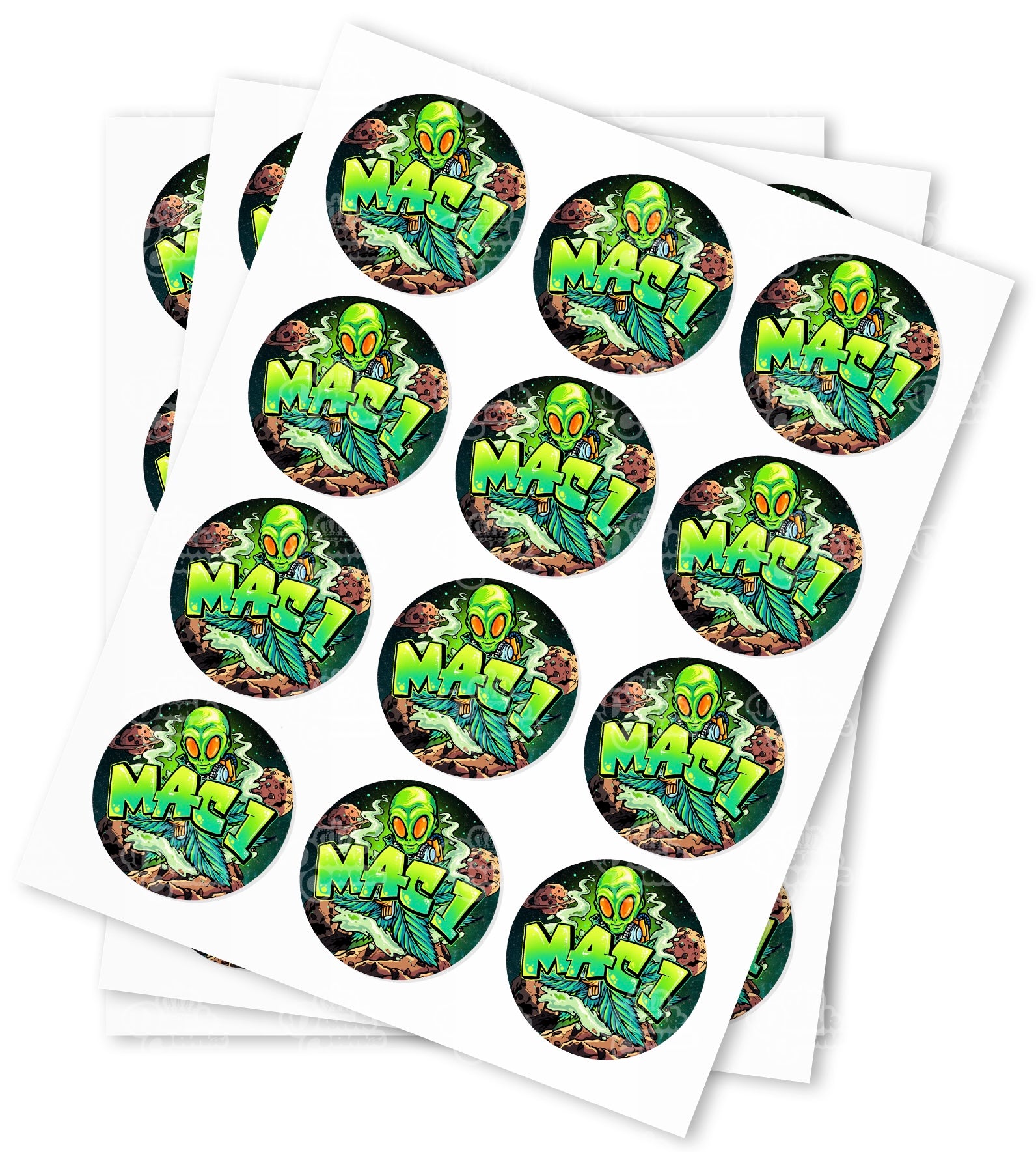 Mac 1 Strain Stickers - DC Packaging Custom Cannabis Packaging
