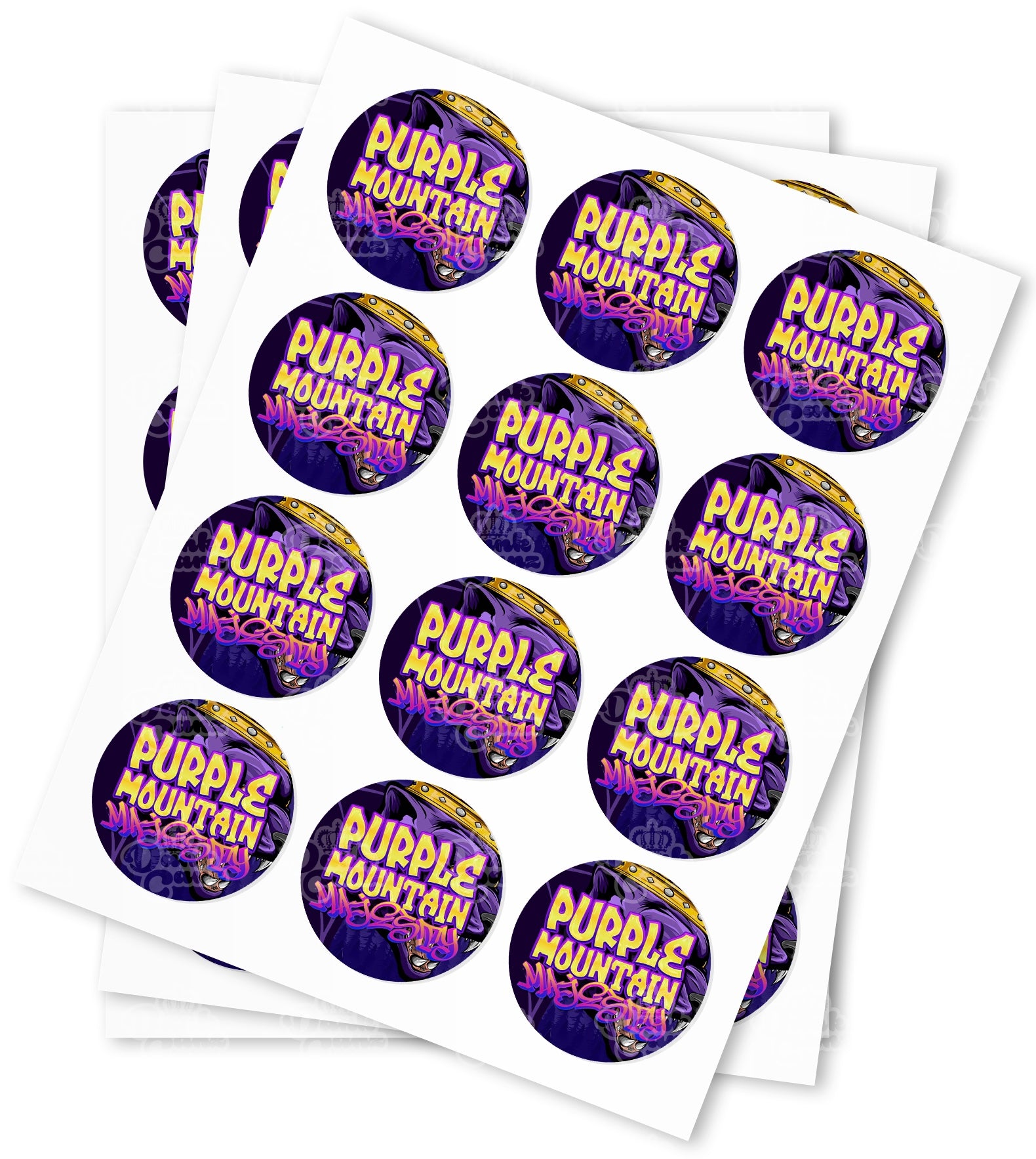 Purple Mountain Majesty Stickers - DC Packaging Custom Cannabis Packaging