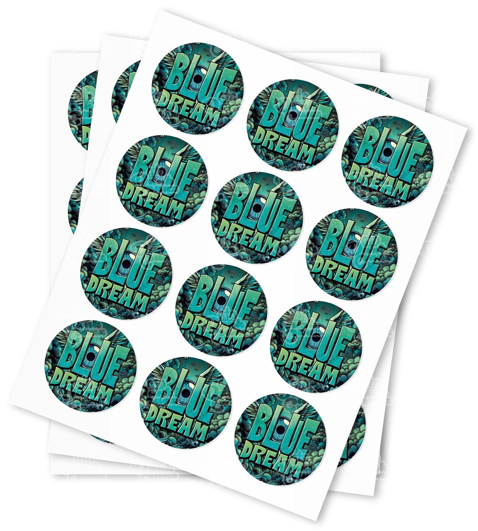 Blue Dream Strain Stickers - DC Packaging Custom Cannabis Packaging
