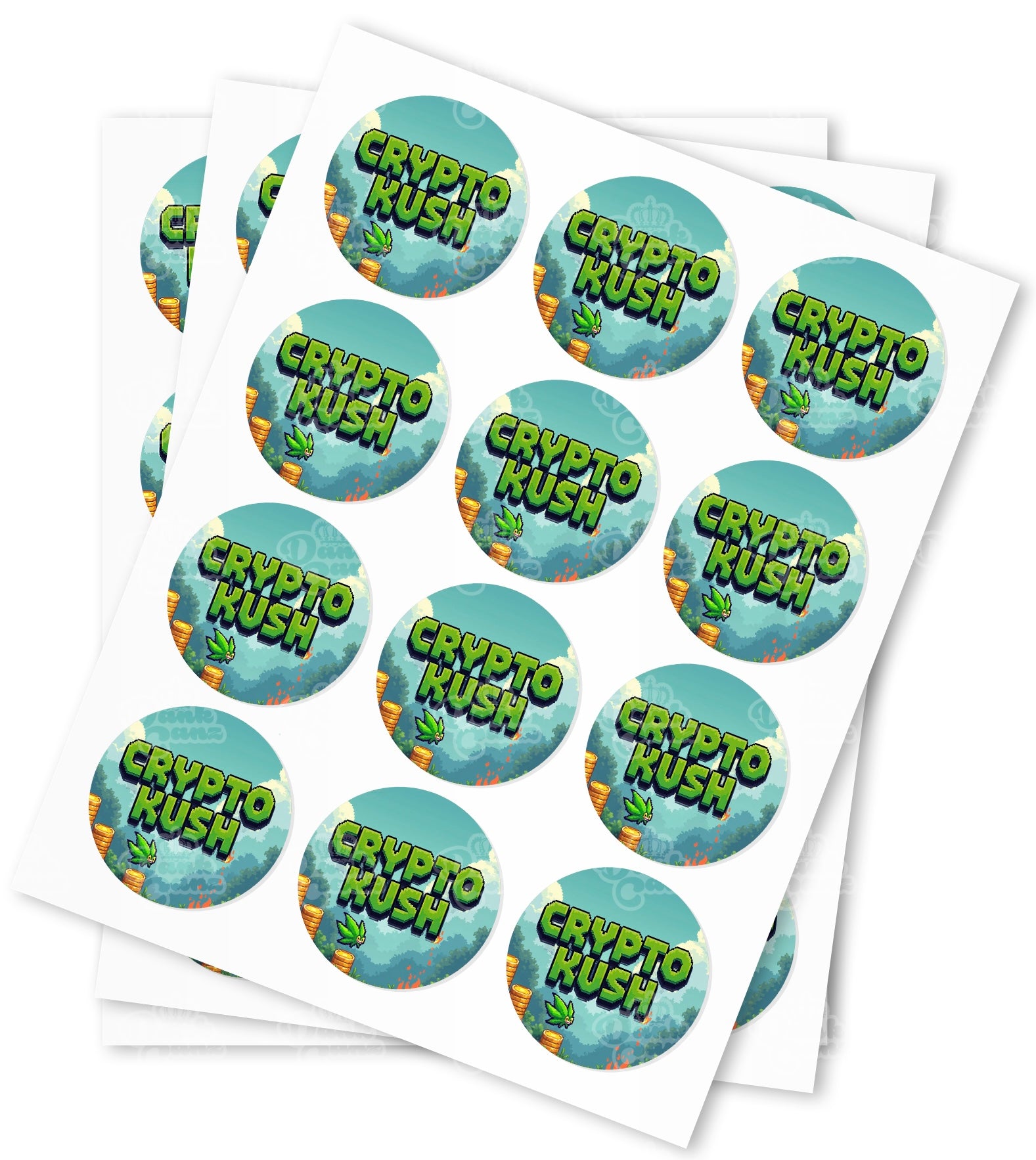 Crypto Kush Stickers - DC Packaging Custom Cannabis Packaging