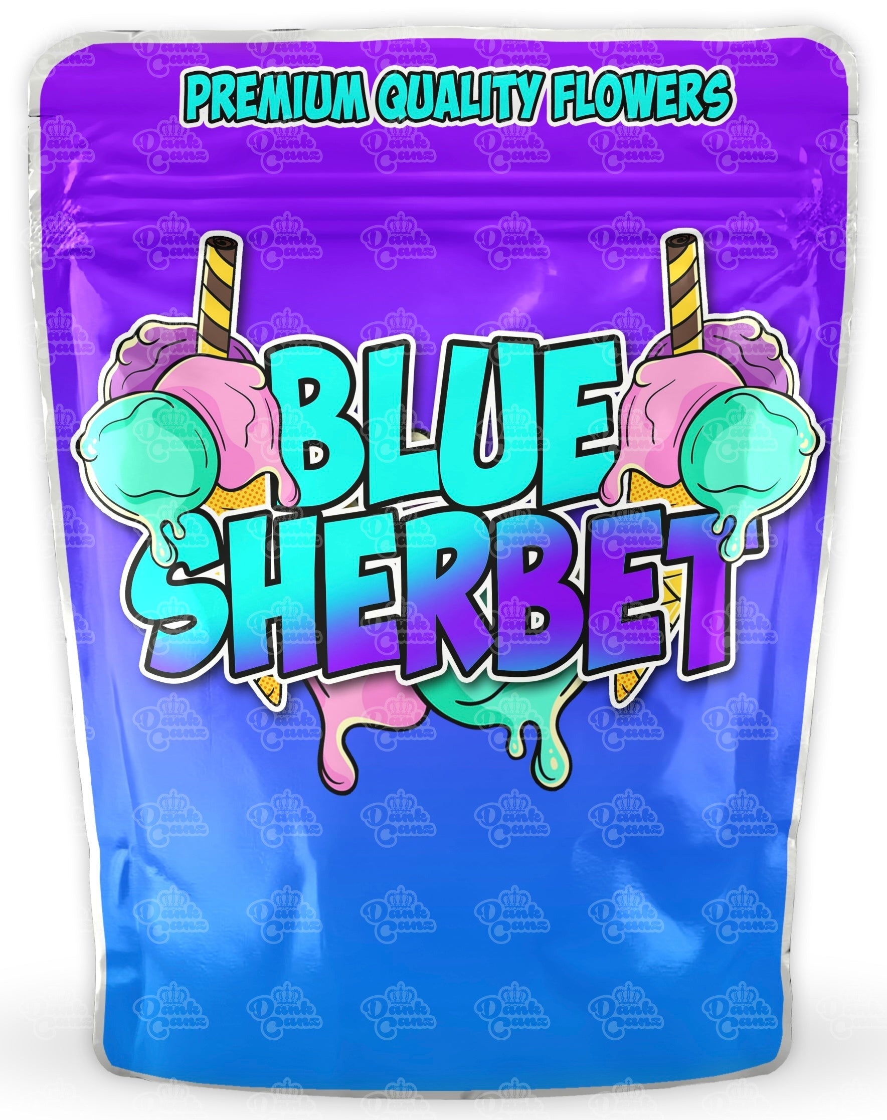 Blue Sherbet Mylar Bags - DC Packaging Custom Cannabis Packaging