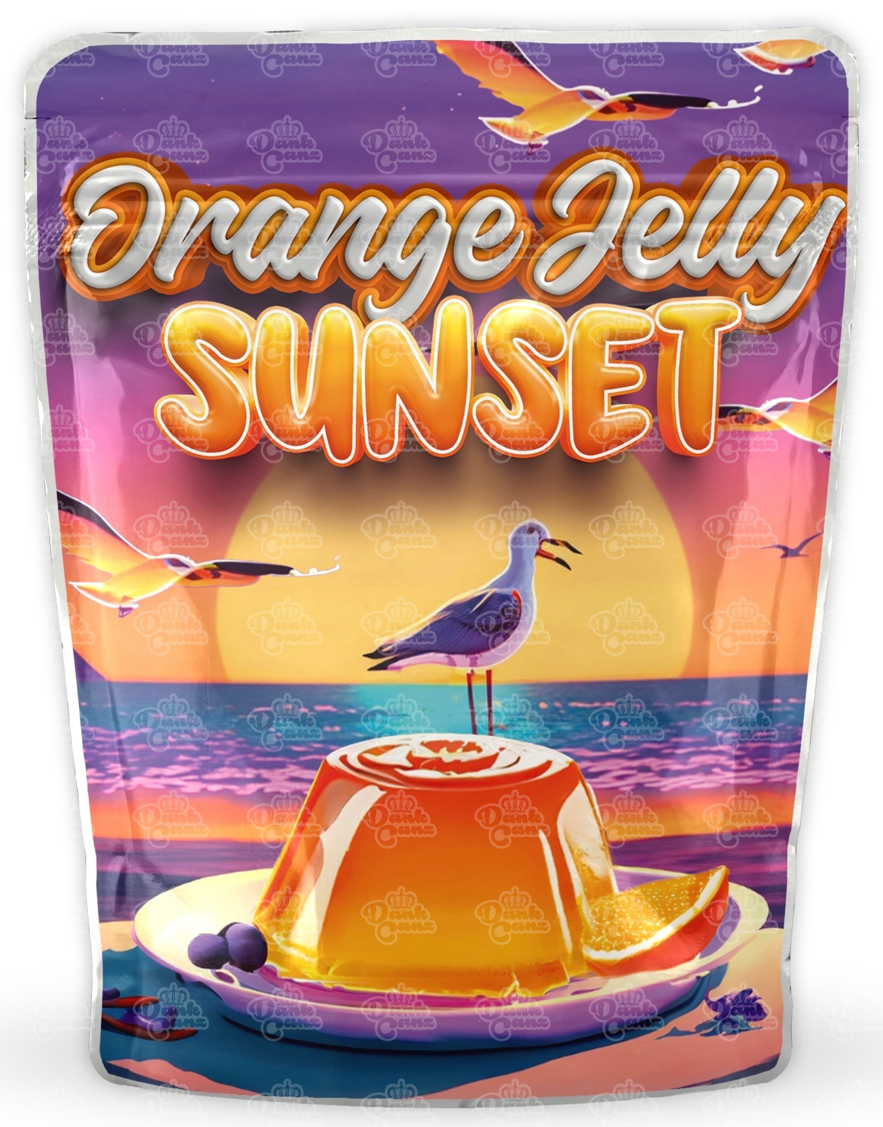 Orange Jelly Sunset Mylar Bags - DC Packaging Custom Cannabis Packaging