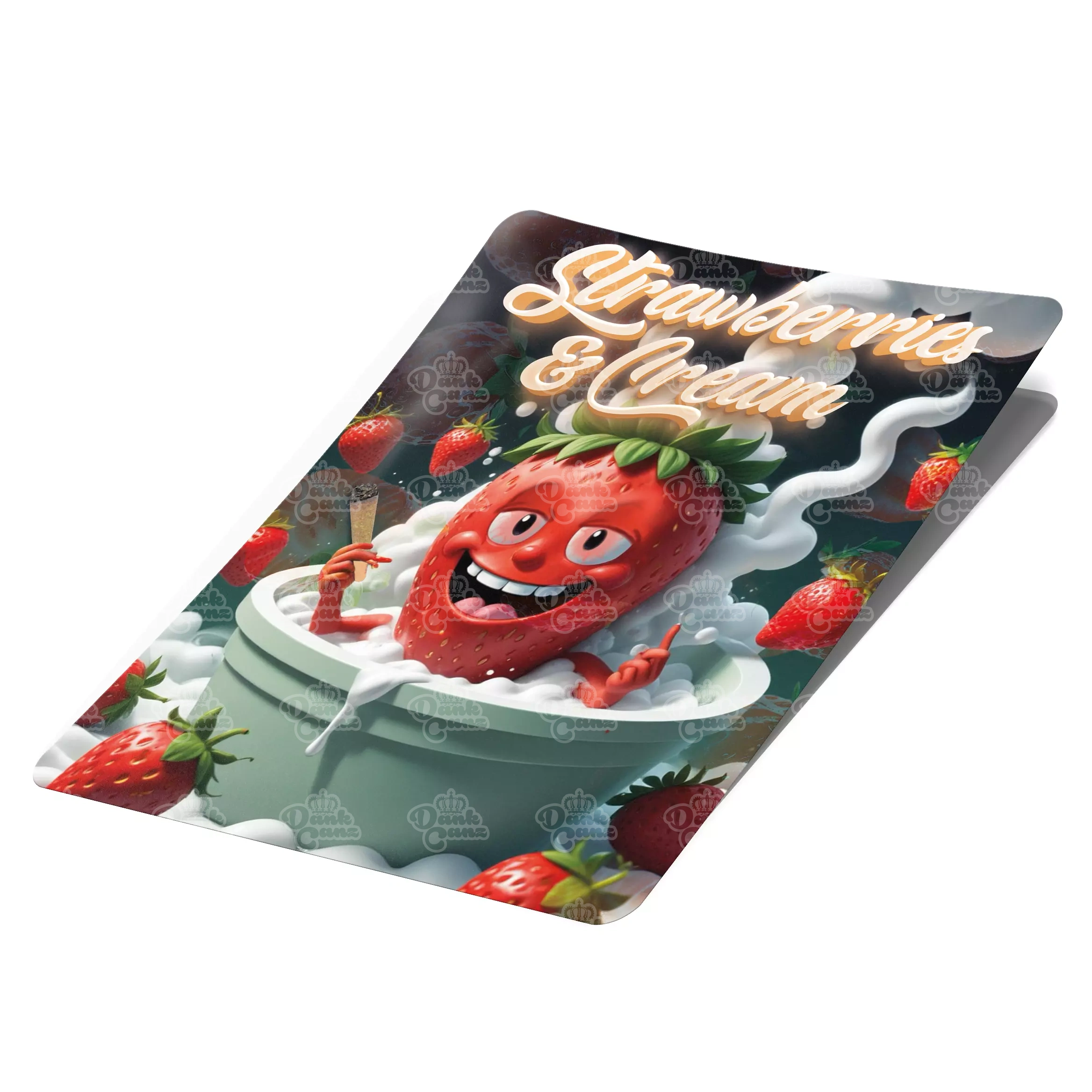 Strawberries & Cream Mylar Bag Labels - Labels only - DC Packaging Custom Cannabis Packaging
