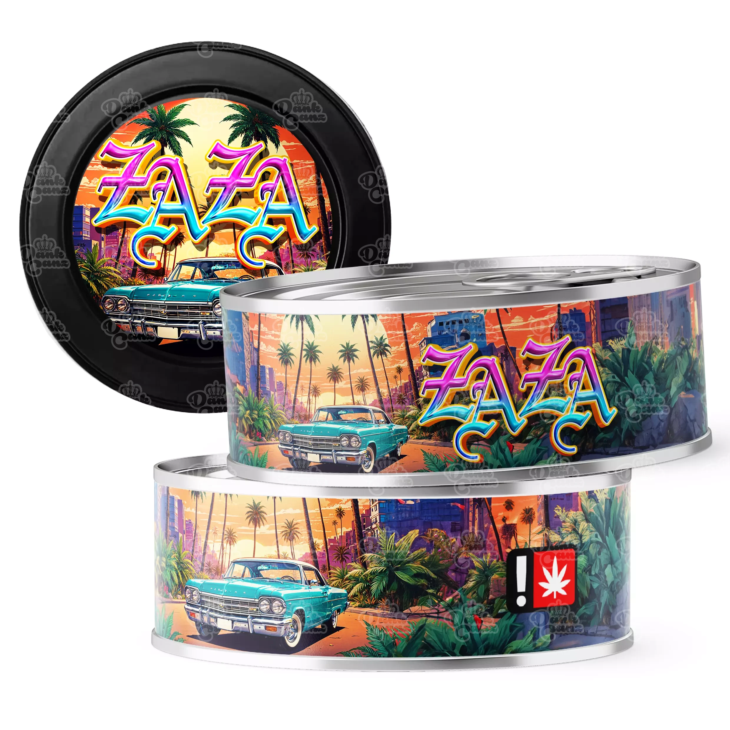 Za Za 3.5g Self Seal Tins - DC Packaging Custom Cannabis Packaging