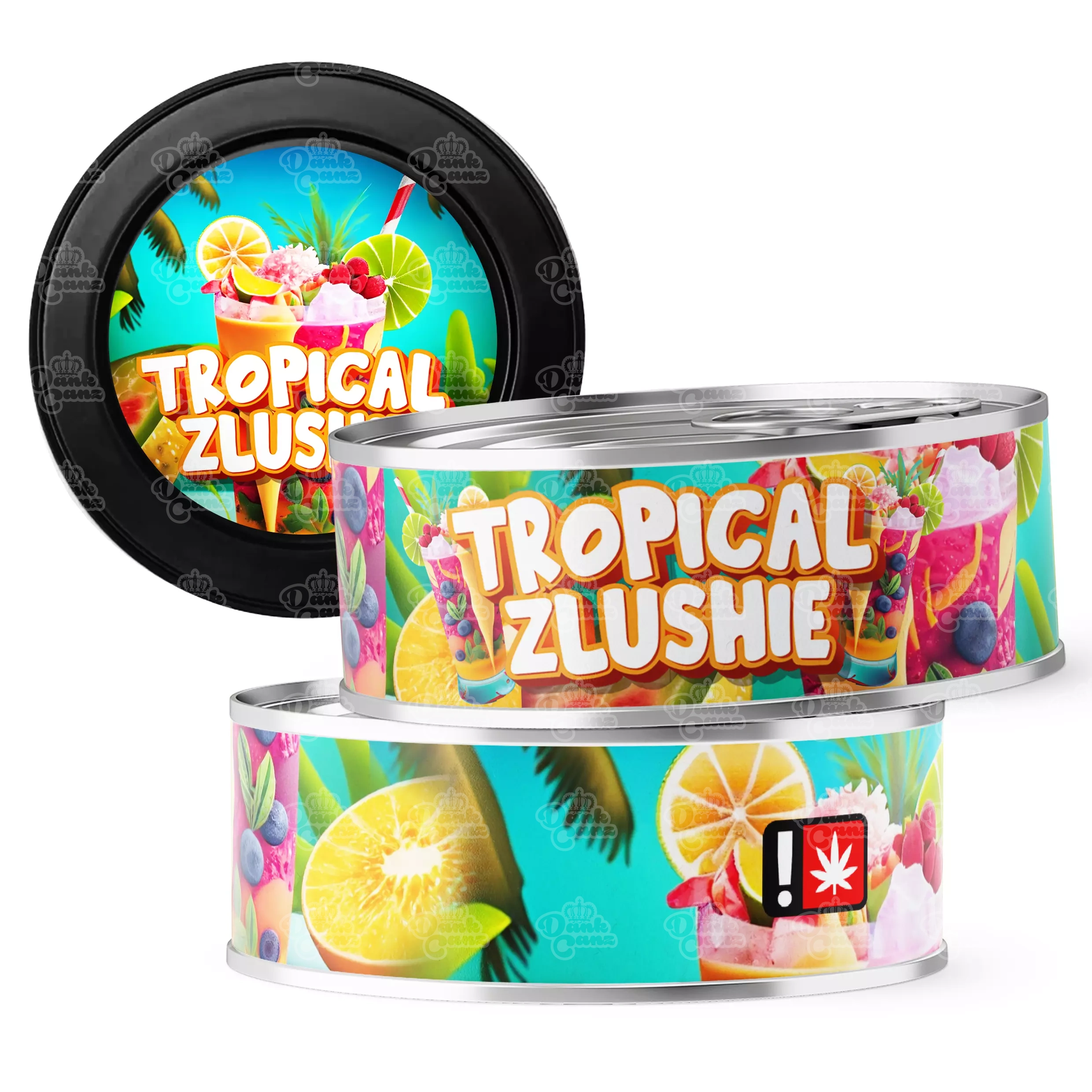 Tropical Zlushie 3.5g Self Seal Tins - DC Packaging Custom Cannabis Packaging