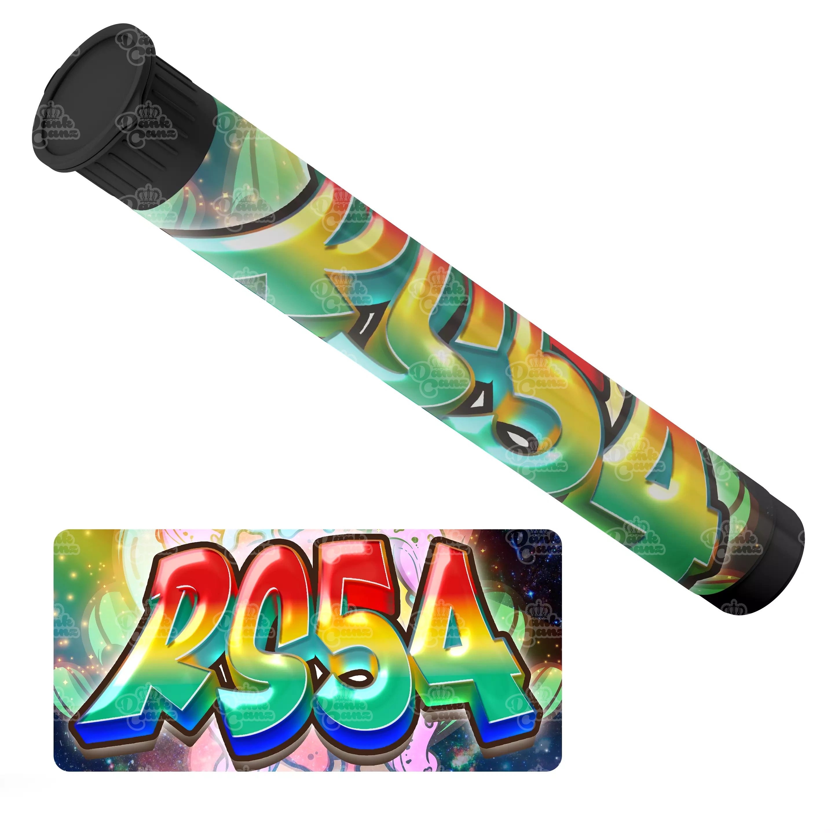RS54 Pre Roll Tubes - Labelled - DC Packaging Custom Cannabis Packaging