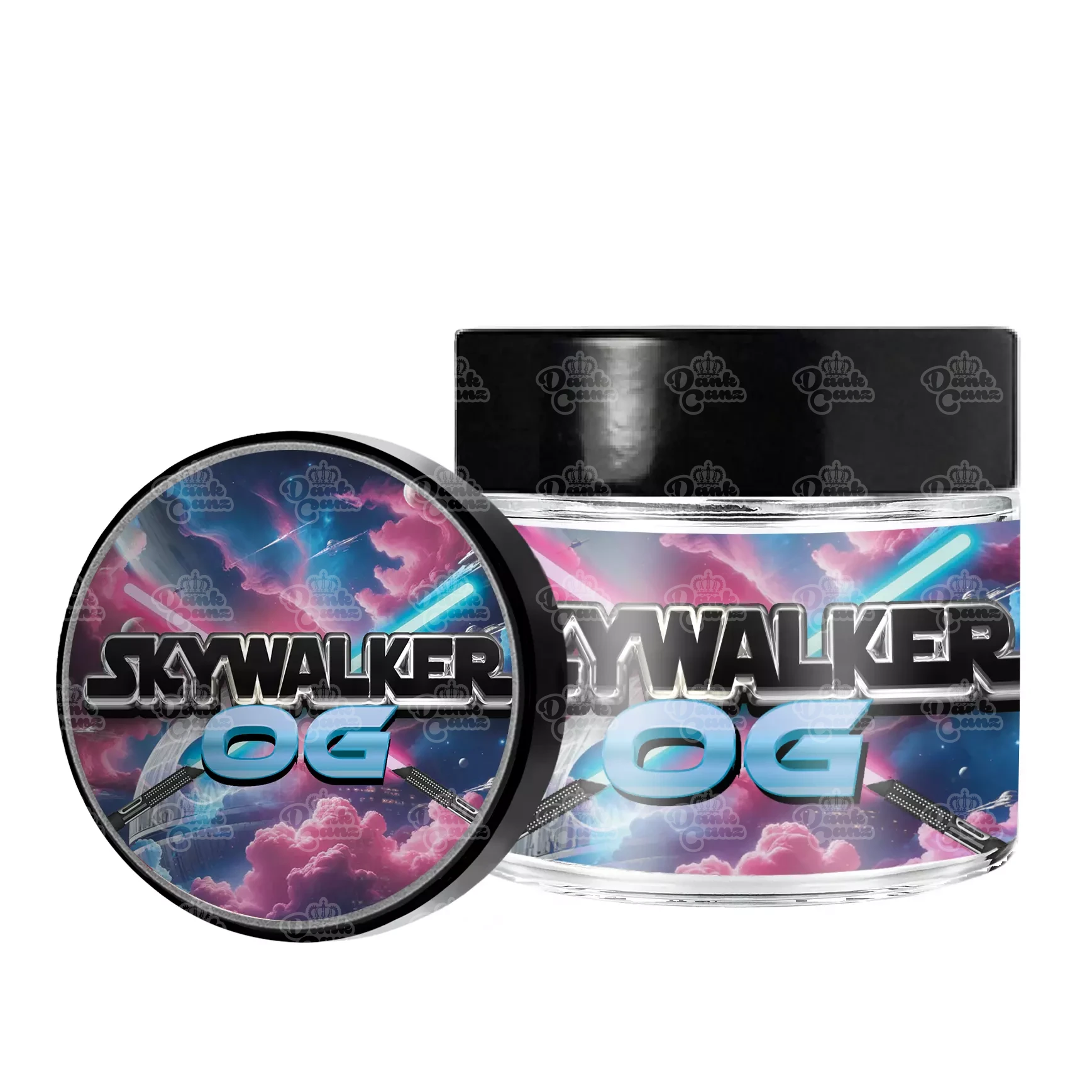Skywalker OG 3.5g Glass Jars - Labelled - DC Packaging Custom Cannabis Packaging