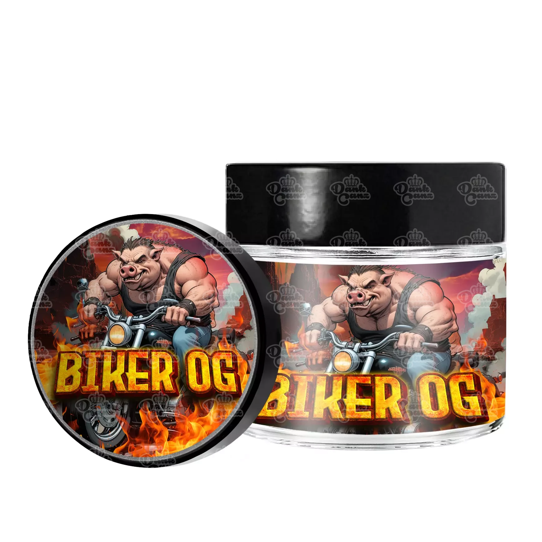 Biker OG 3.5g/60ml Glass Jars - Labelled - DC Packaging Custom Cannabis Packaging