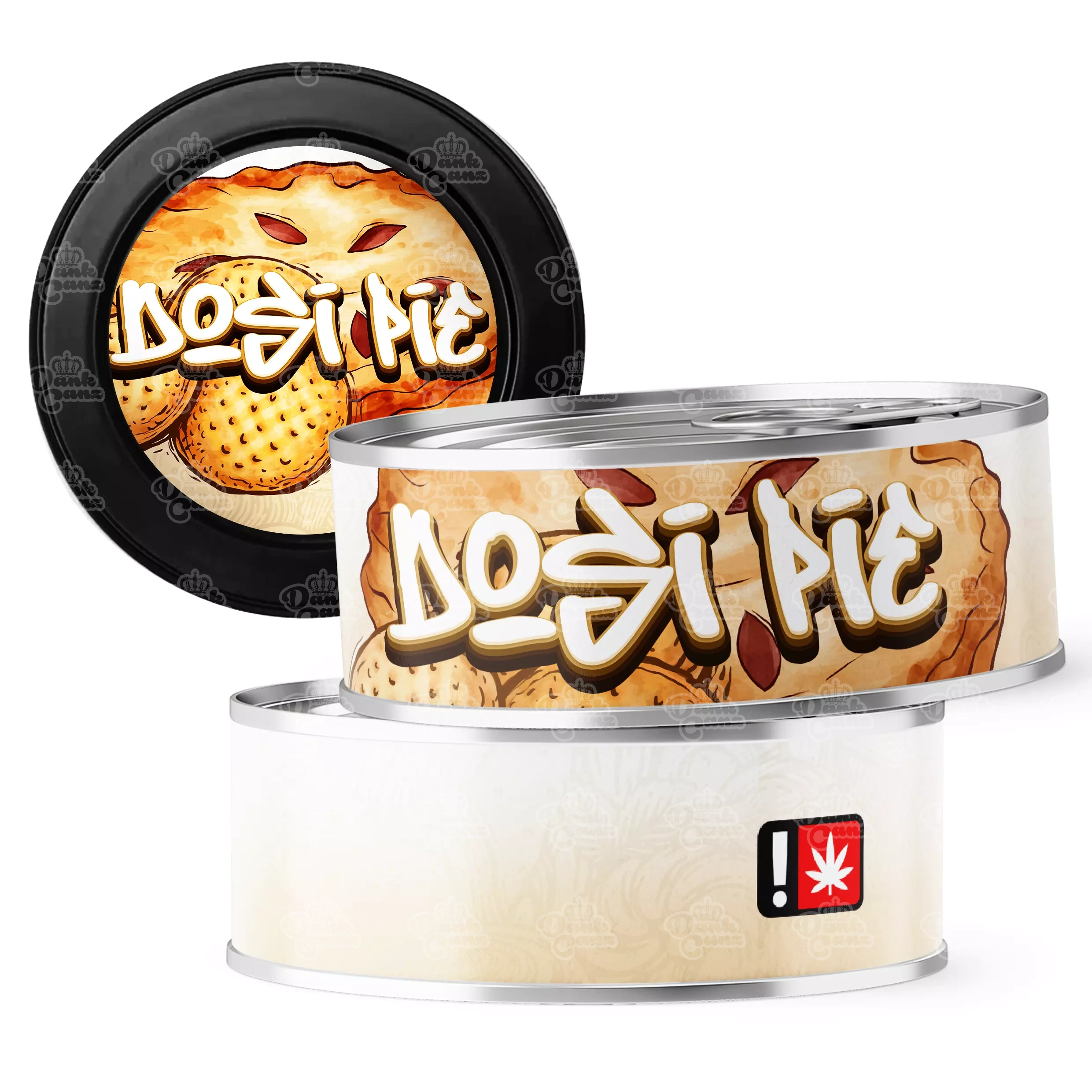 Dosi Pie 3.5g Self Seal Tins - DC Packaging Custom Cannabis Packaging