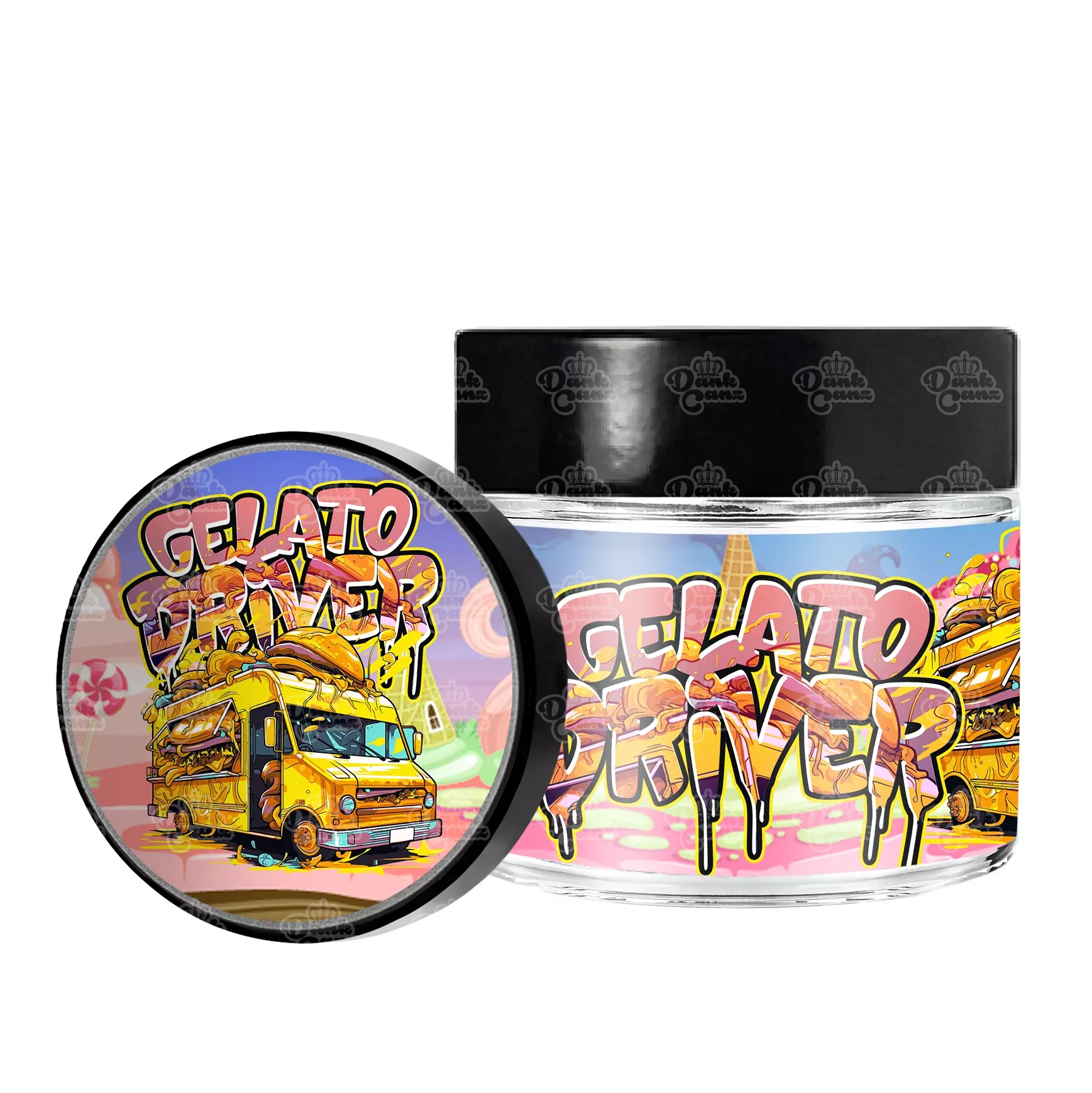 Gelato Driver 3.5g/60ml Glass Jars - Labelled - DC Packaging Custom Cannabis Packaging