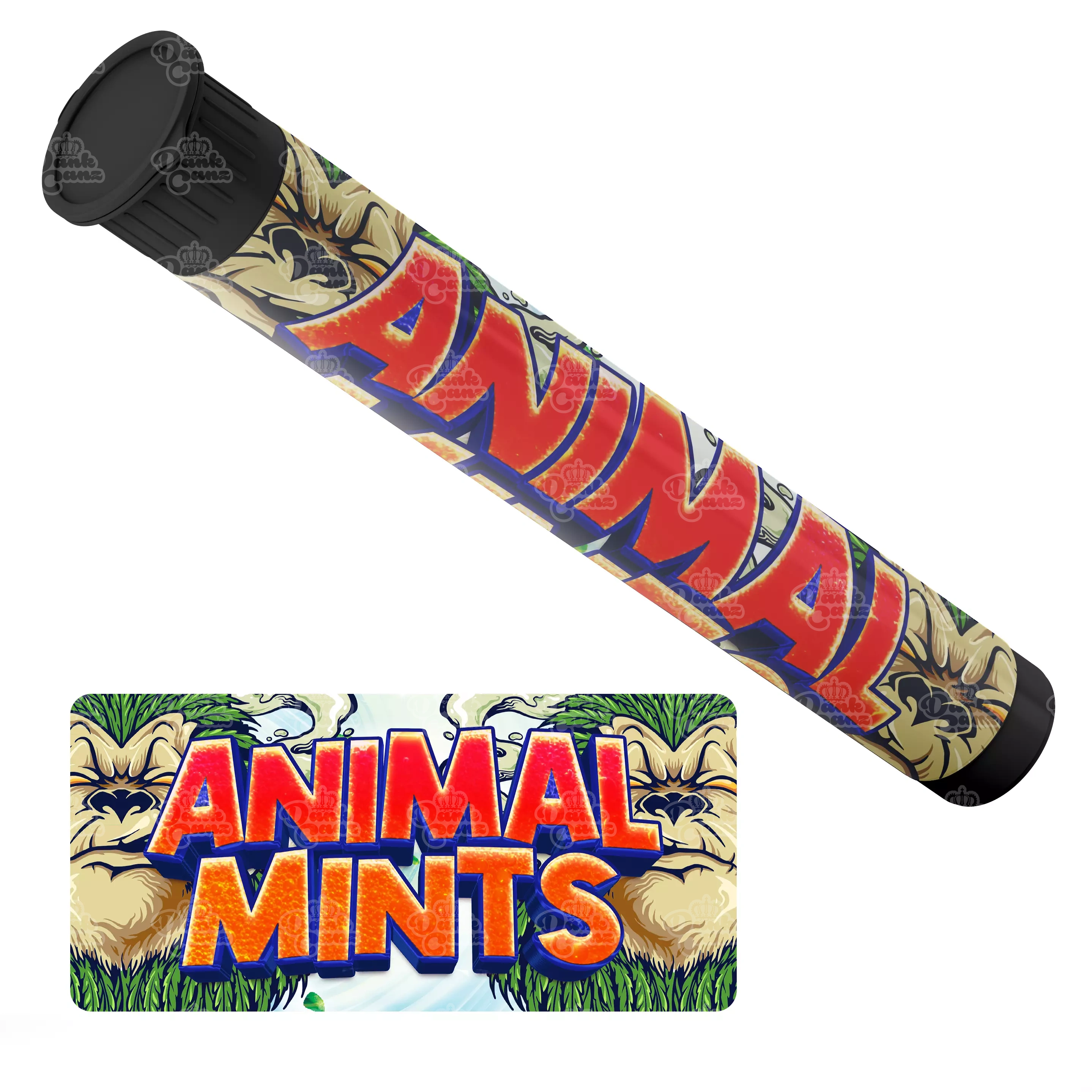 Animal Mints Pre Roll Tubes - Labelled - DC Packaging Custom Cannabis Packaging