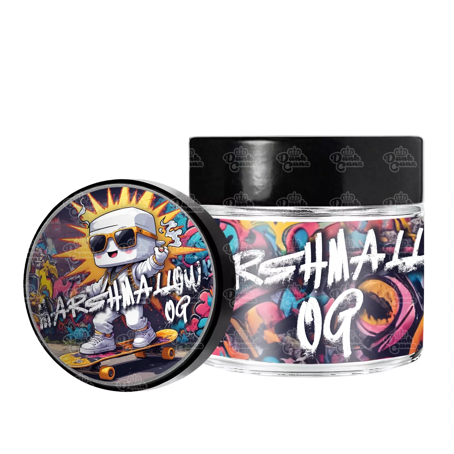Marshmallow OG 3.5g/60ml Glass Jars - Labelled - DC Packaging Custom Cannabis Packaging