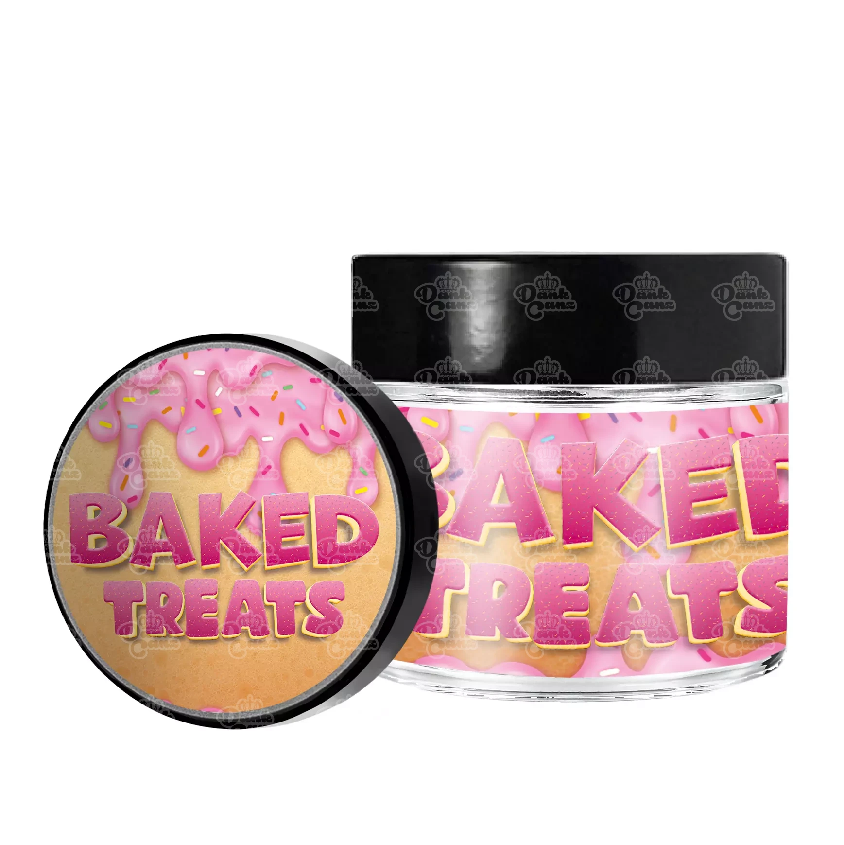 Baked Treats 3.5g/60ml Glass Jars - Labelled - DC Packaging Custom Cannabis Packaging