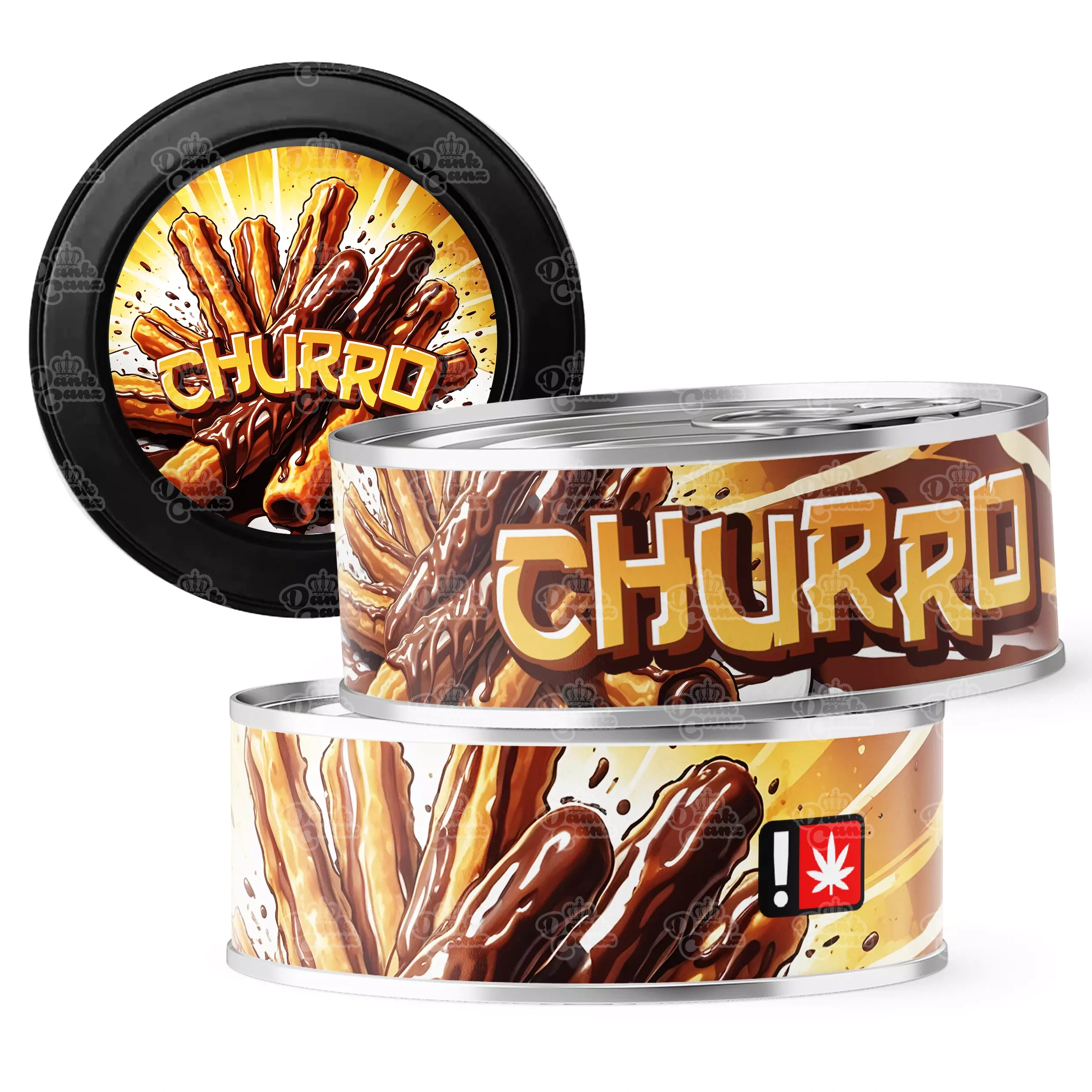 Churro 3.5g Self Seal Tins - DC Packaging Custom Cannabis Packaging
