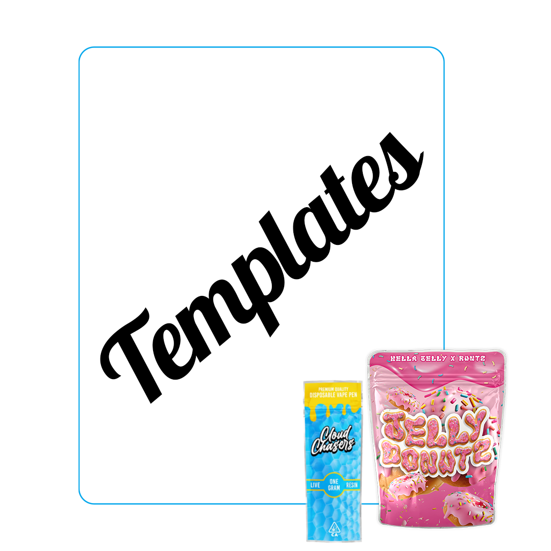 Labelled bag Templates - DC Packaging Custom Cannabis Packaging