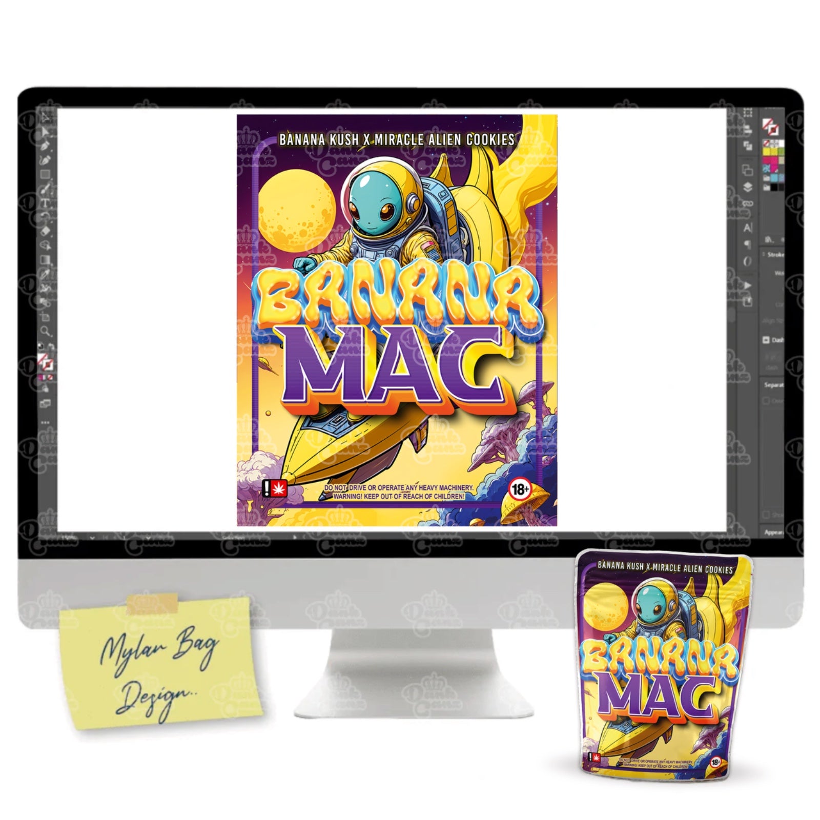 Mylar Bag Design (Single Sided) - DC Packaging Custom Cannabis Packaging