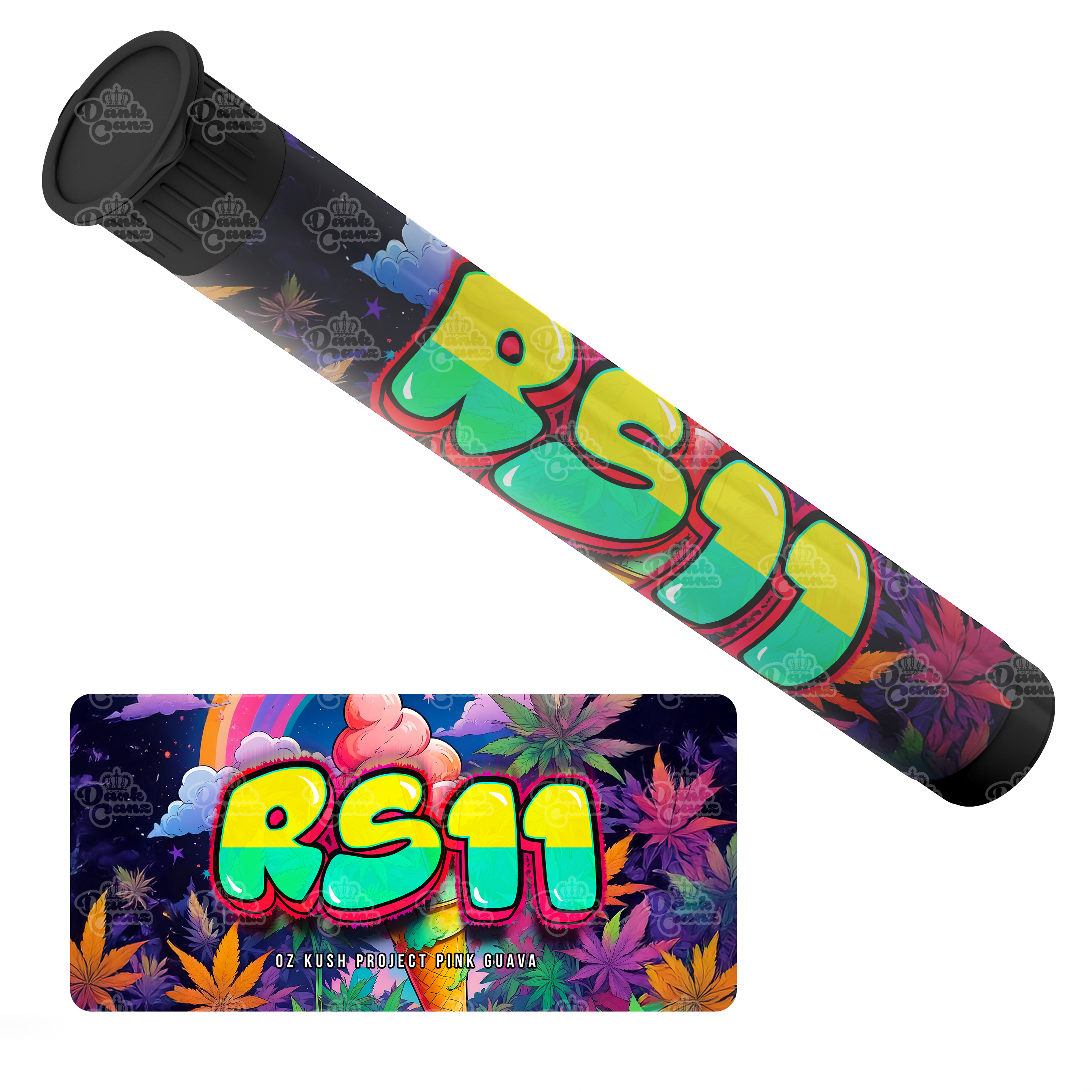 RS11 Pre Roll Tubes - Labelled - DC Packaging Custom Cannabis Packaging