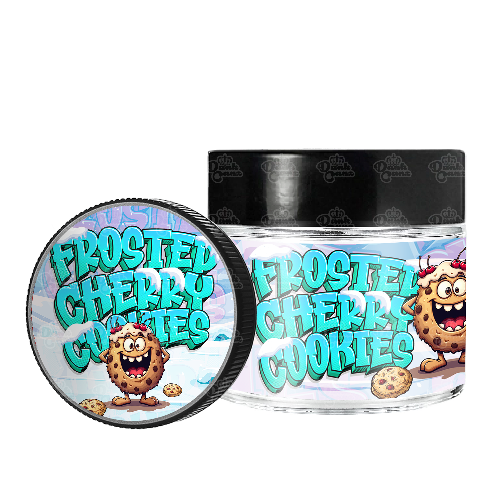 Frosted Cherry Cookies 3.5g/60ml Glass Jars - Labelled - DC Packaging Custom Cannabis Packaging