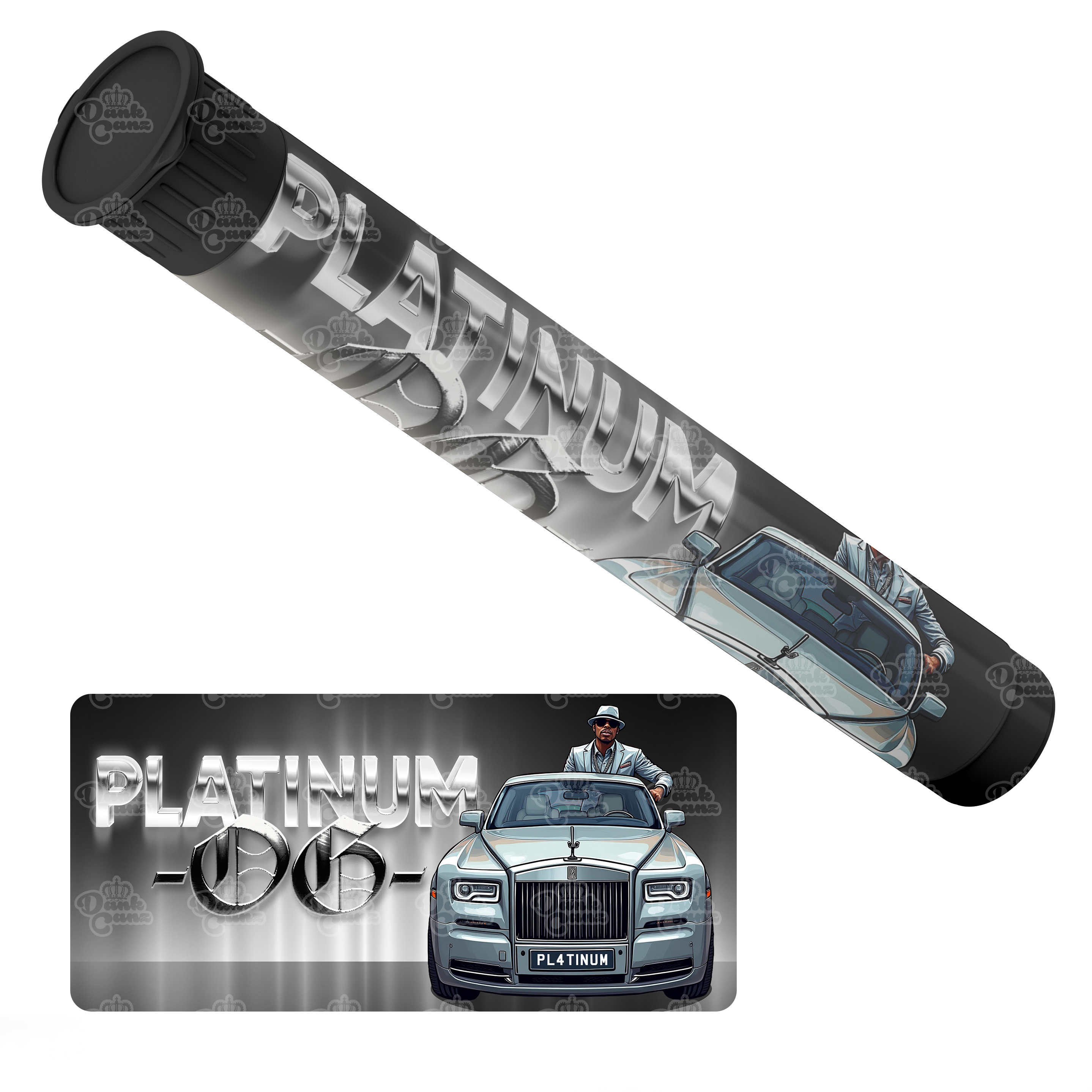 Platinum OG Pre Roll Tubes - Labelled - DC Packaging Custom Cannabis Packaging