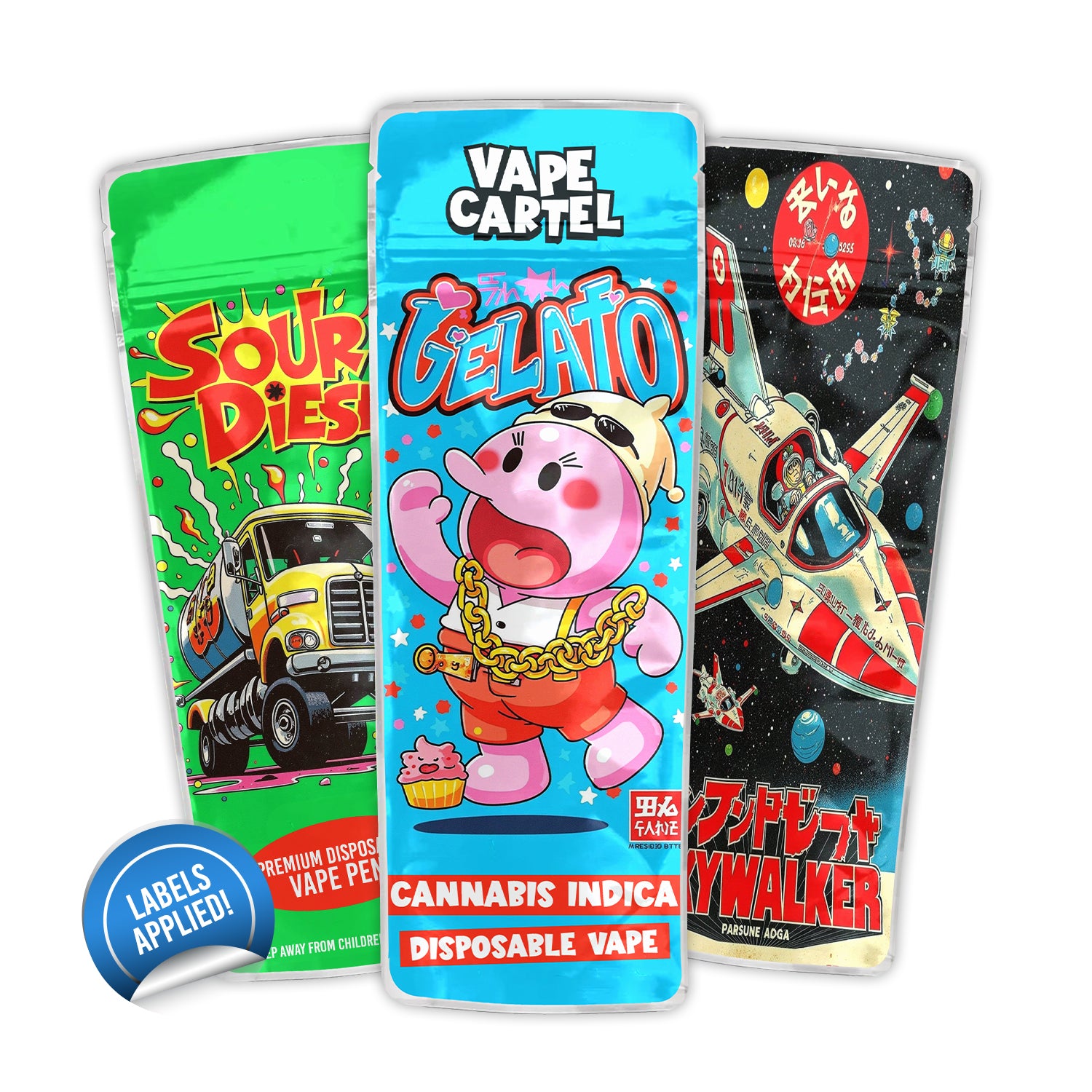 Custom Vape Mylar Bags (Labelled) - DC Packaging Custom Cannabis Packaging