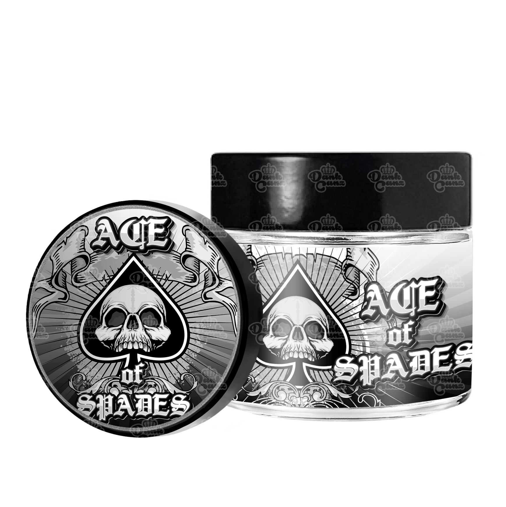 Ace of Spades 3.5g/60ml Glass Jars - Labelled - DC Packaging Custom Cannabis Packaging