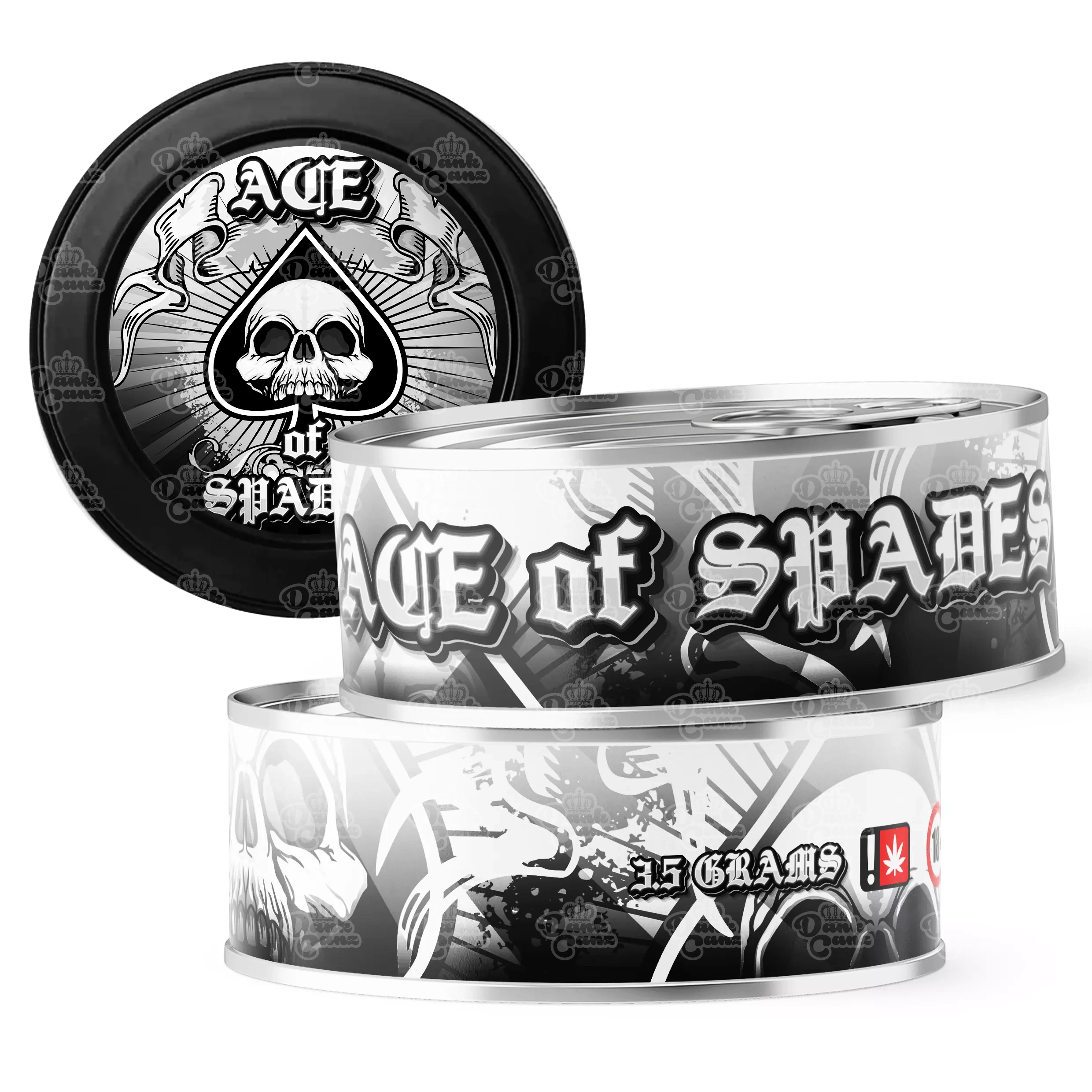 Ace of Spades 3.5g Self Seal Tins - DC Packaging Custom Cannabis Packaging