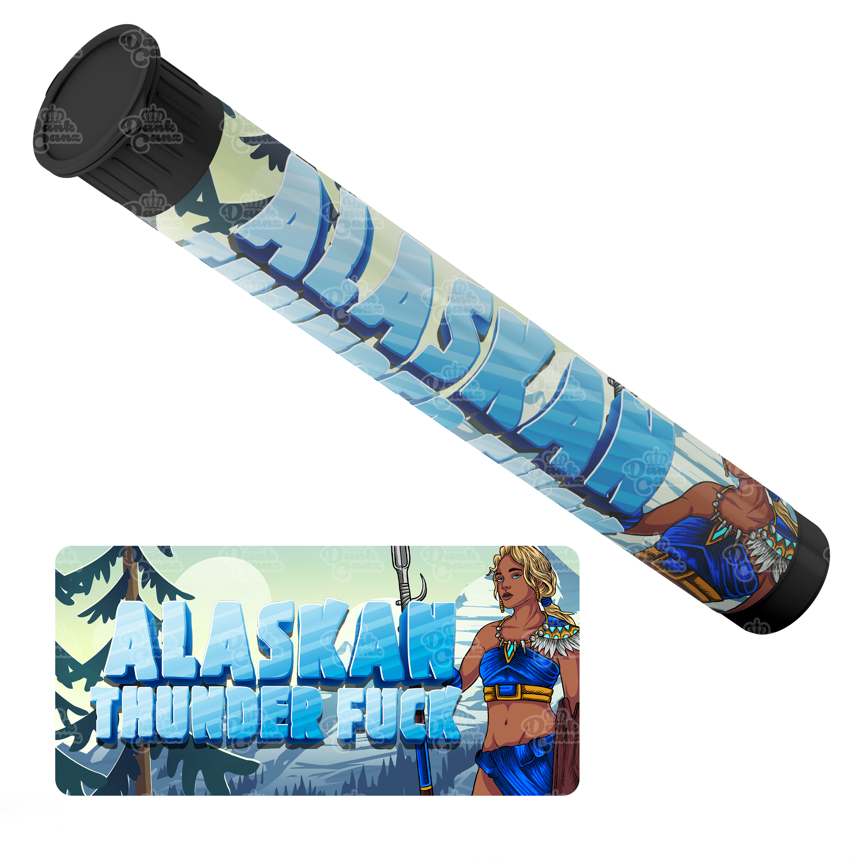 Alaskan Thunder Fuck Pre Roll Tubes - Labelled - DC Packaging Custom Cannabis Packaging
