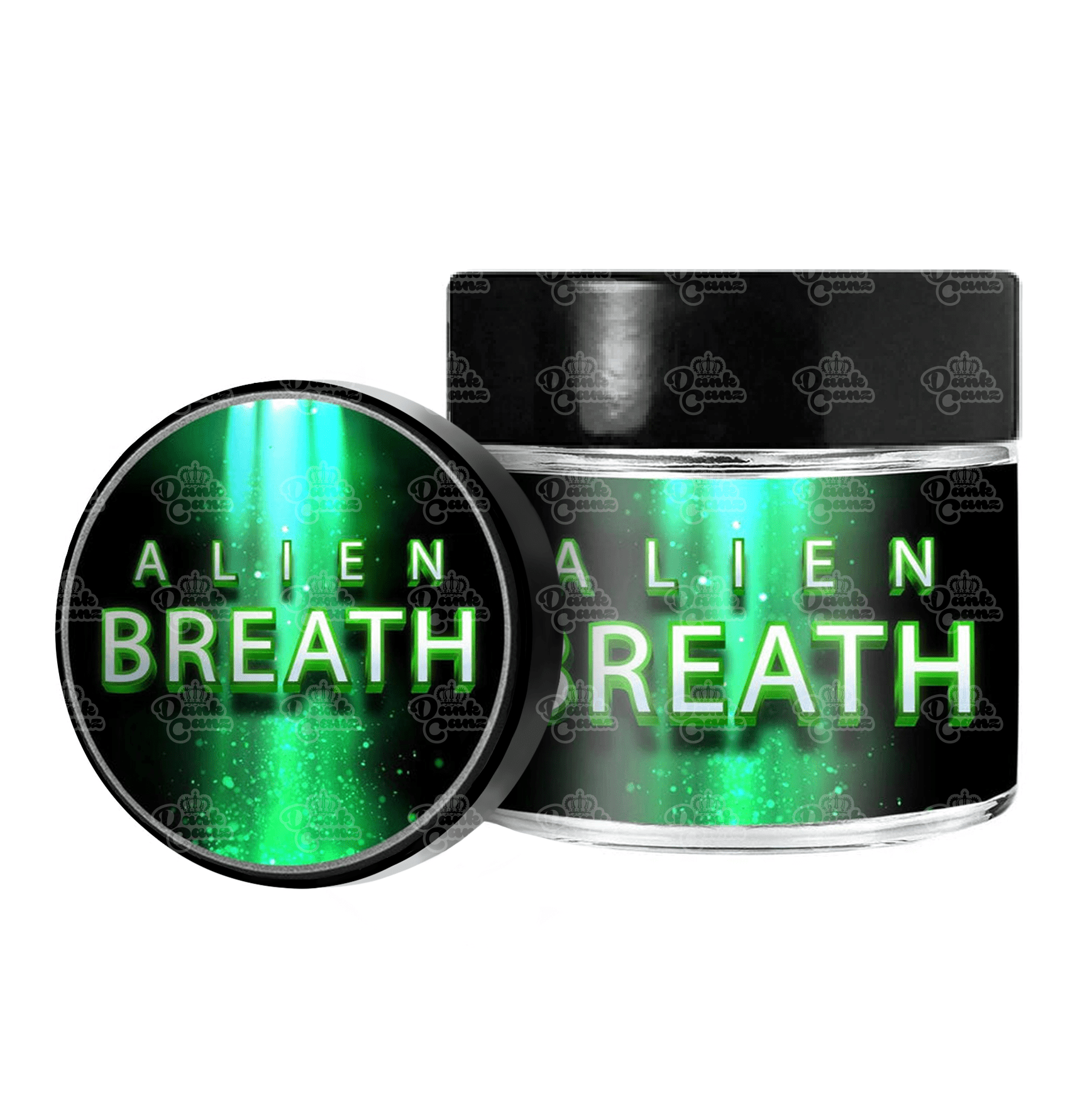 Alien Breath 3.5g/60ml Glass Jars - Labelled - DC Packaging Custom Cannabis Packaging