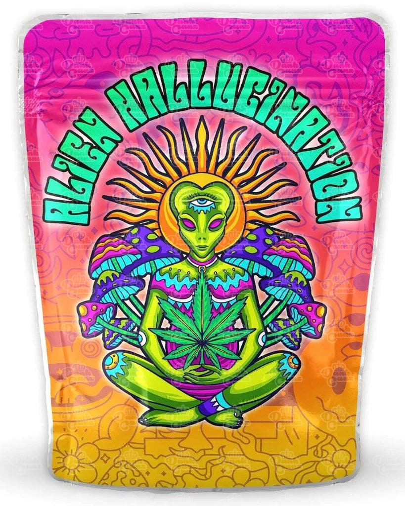 Alien Hallucination Mylar Bags - DC Packaging Custom Cannabis Packaging