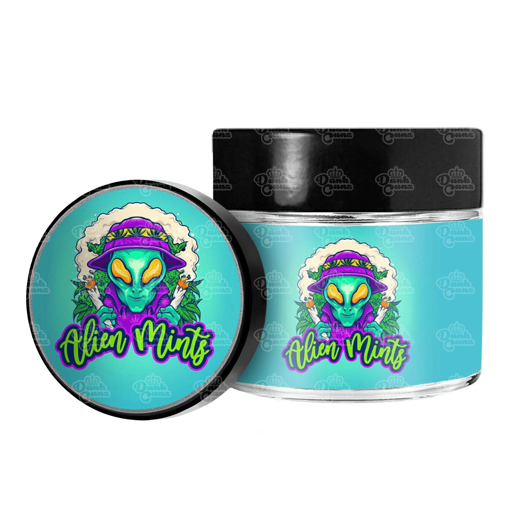 Alien Mints 3.5g/60ml Glass Jars - Labelled - DC Packaging Custom Cannabis Packaging